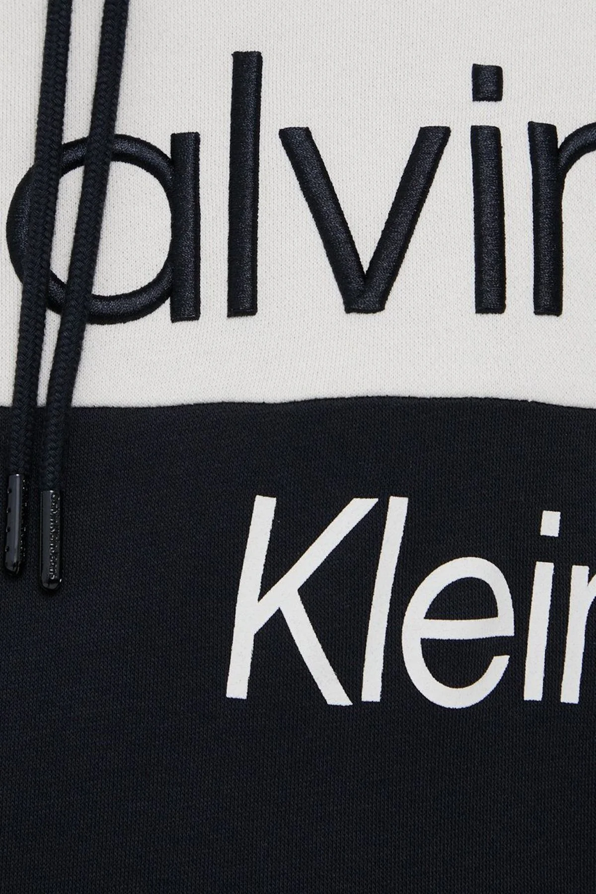 Calvin Klein Regular Fit Renk Bloklu Kapüşonlu Cepli Pamuklu Bayan Elbise J20J219072 BEH SİYAH - 2