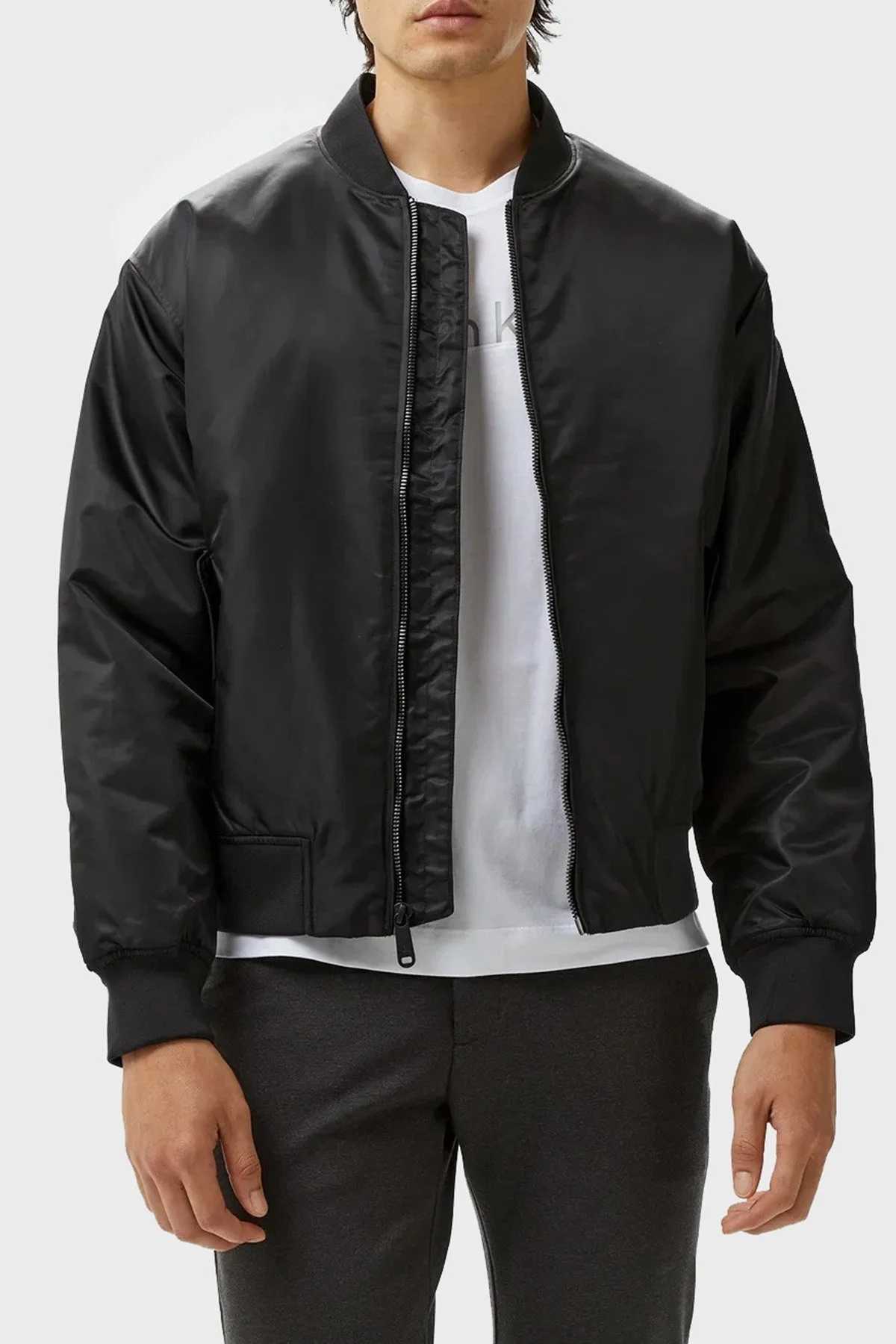 Calvin Klein Regular Fit Suya ve Rüzgara Dayanıklı Kolej Yaka Bomber 00040EM524UB1 Erkek Ceket 00040EM524 UB1 SİYAH - 7