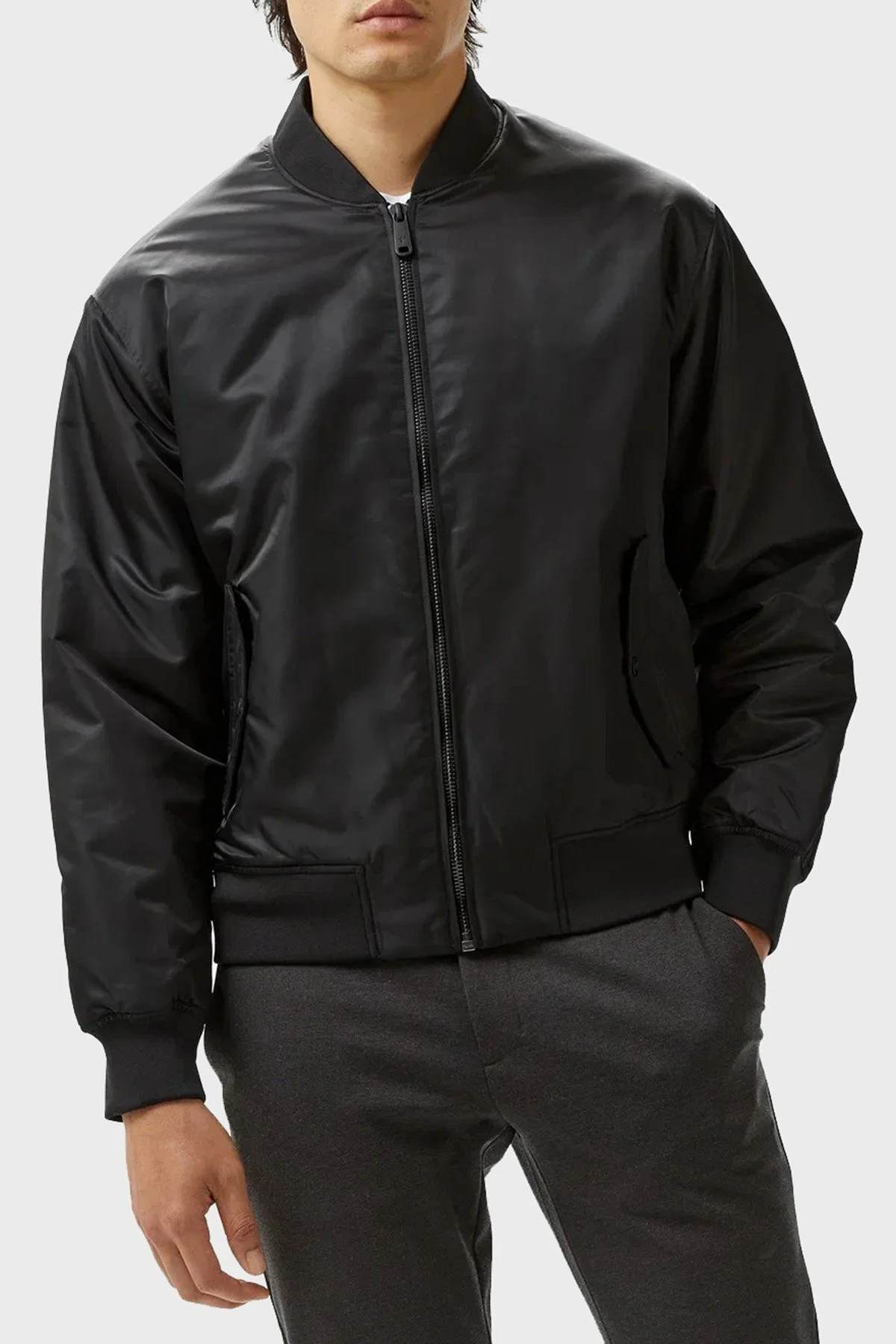 Calvin Klein Regular Fit Suya ve Rüzgara Dayanıklı Kolej Yaka Bomber 00040EM524UB1 Erkek Ceket 00040EM524 UB1 SİYAH - 12