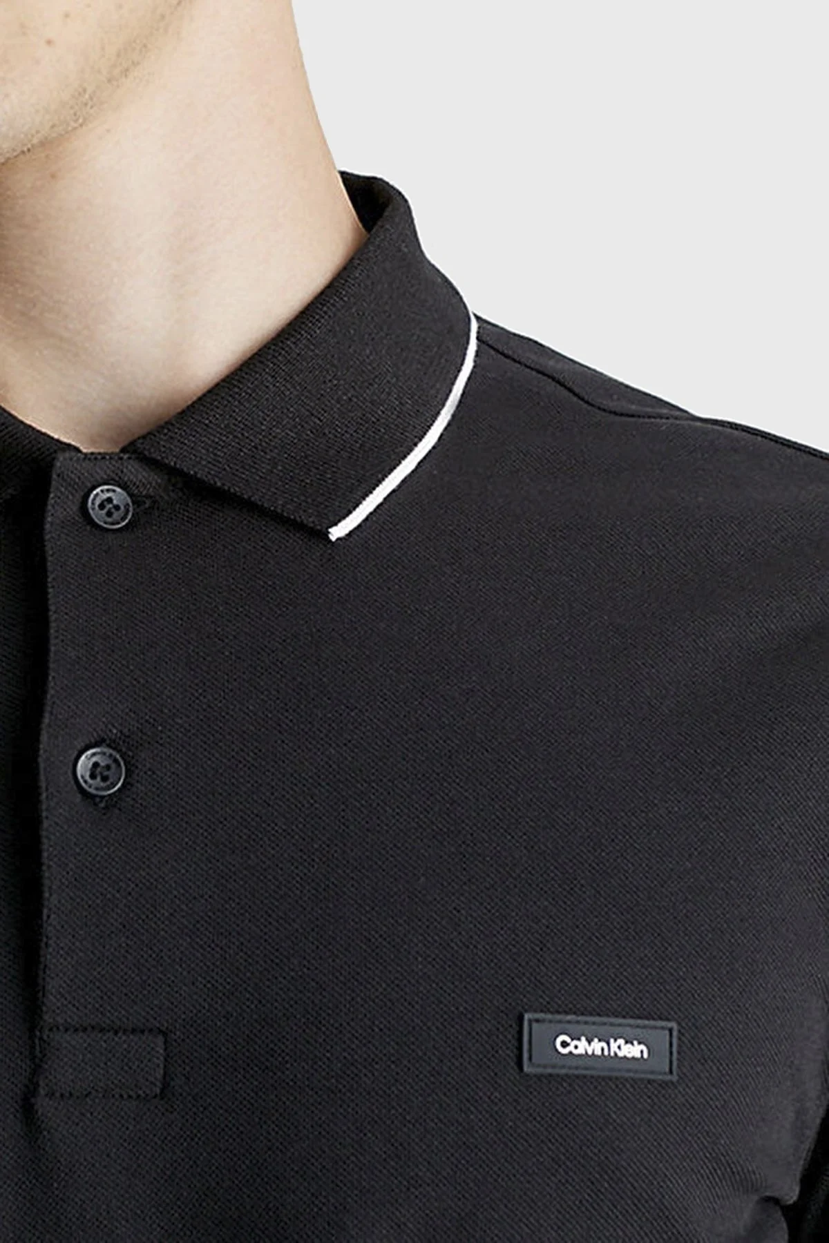 Calvin Klein Regular Fit Uzun Kollu K10K112753BEH Erkek Polo Yaka T Shirt K10K112753 BEH SİYAH - 4