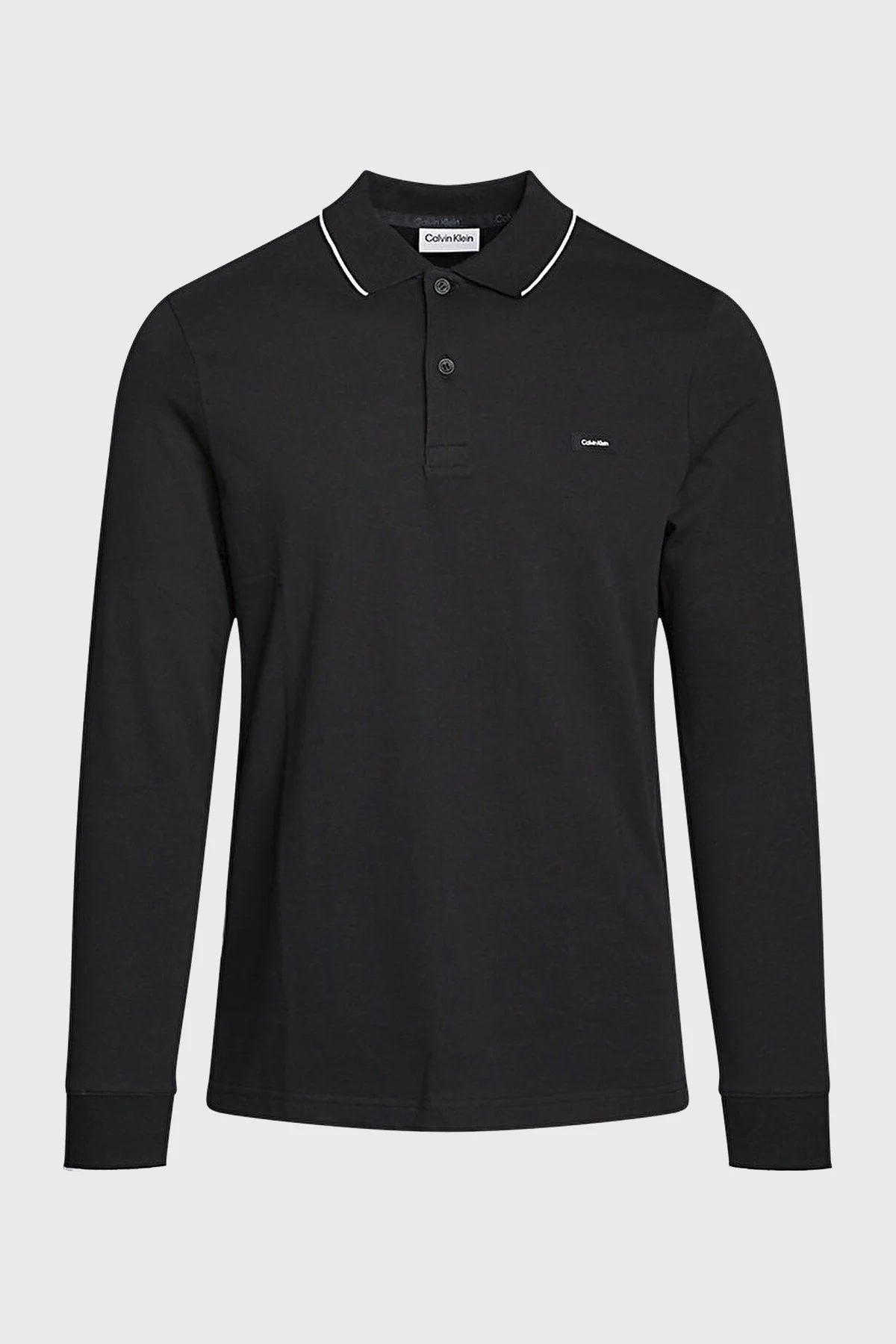 Calvin Klein Regular Fit Uzun Kollu K10K112753BEH Erkek Polo Yaka T Shirt K10K112753 BEH SİYAH - 5