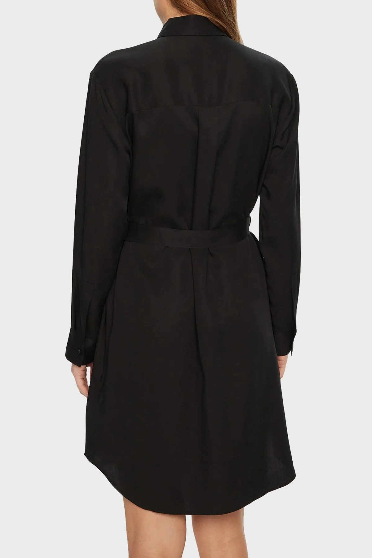 Calvin Klein Regular Fit Uzun Kollu Logolu Kısa J20J224819BEH Bayan Elbise J20J224819 BEH SİYAH - 8