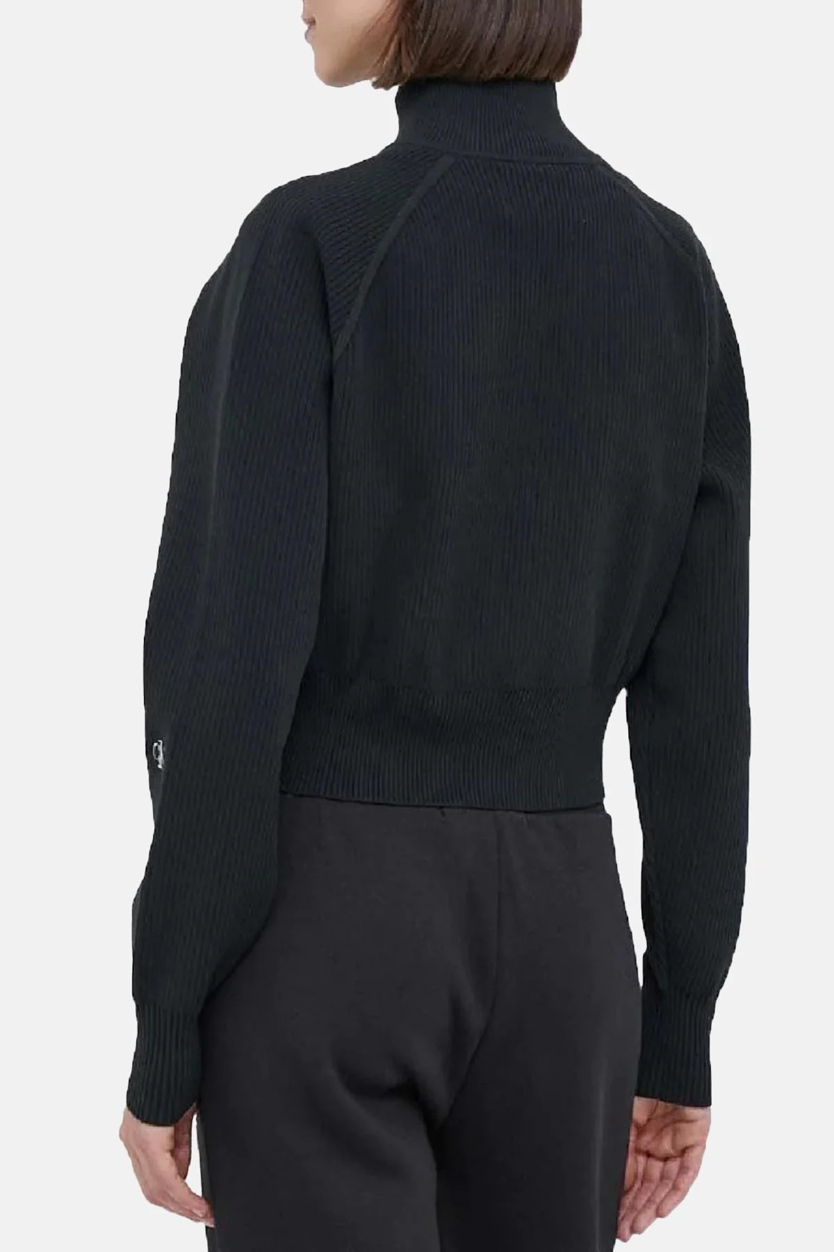 Calvin Klein Regular Fit Yarım Fermuarlı Dik Yaka J20J221967BEH Bayan Kazak J20J221967 BEH SİYAH - 2