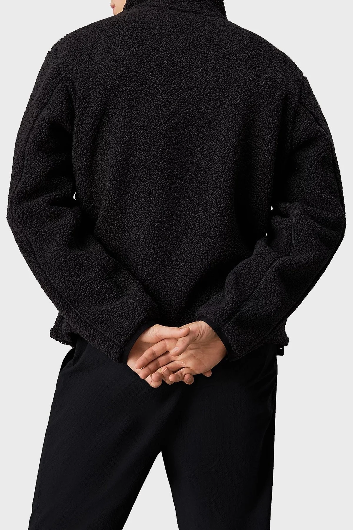 Calvin Klein Regular Fit Yarım Fermuarlı Dik Yaka Polar 00GMF4W305BAE Erkek Kazak 00GMF4W305 BAE SİYAH - 2