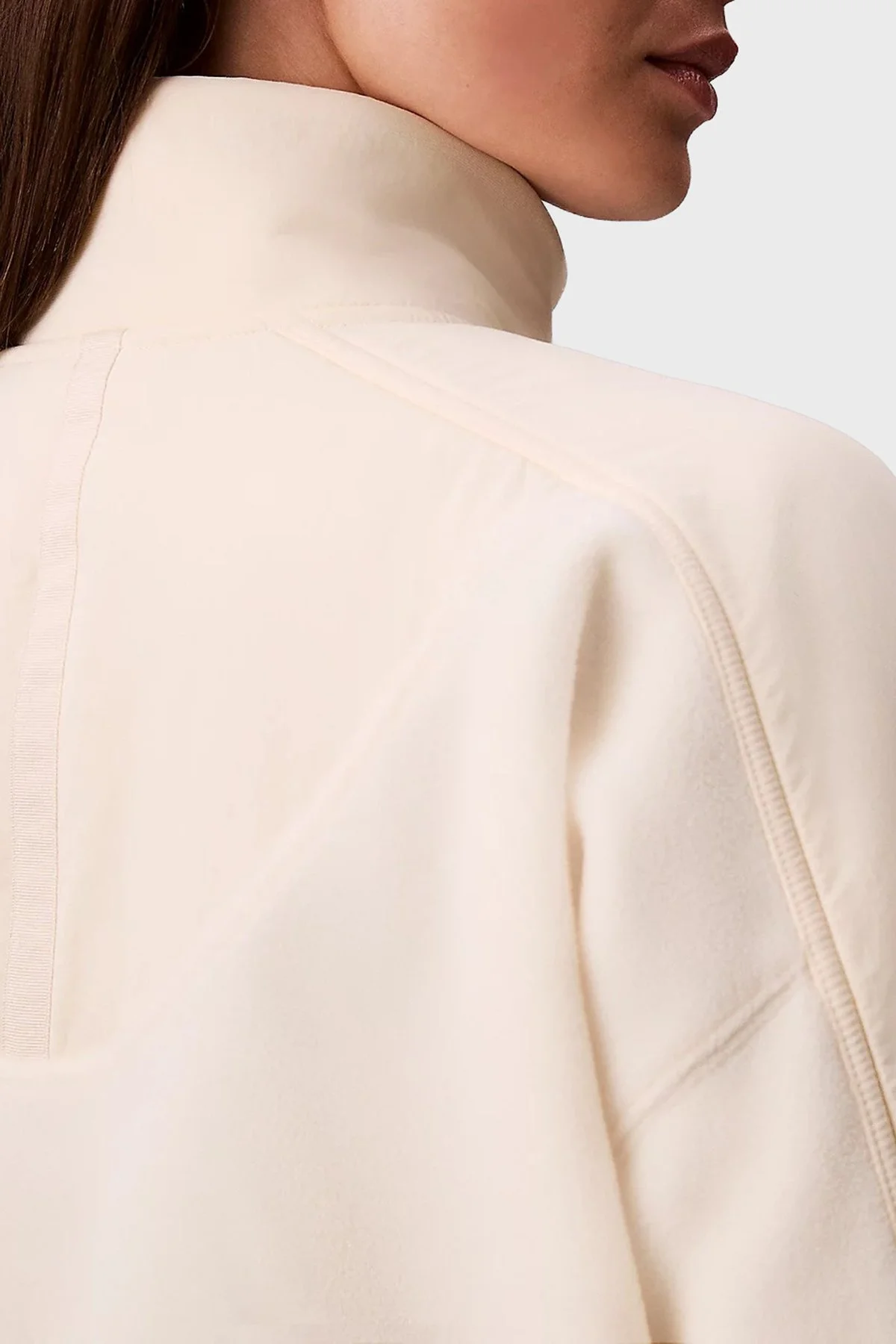 Calvin Klein Regular Fit Yarım Fermuarlı Dik Yaka Polar LV047D231GYAS Bayan Sweat LV047D231G YAS BEYAZ - 5