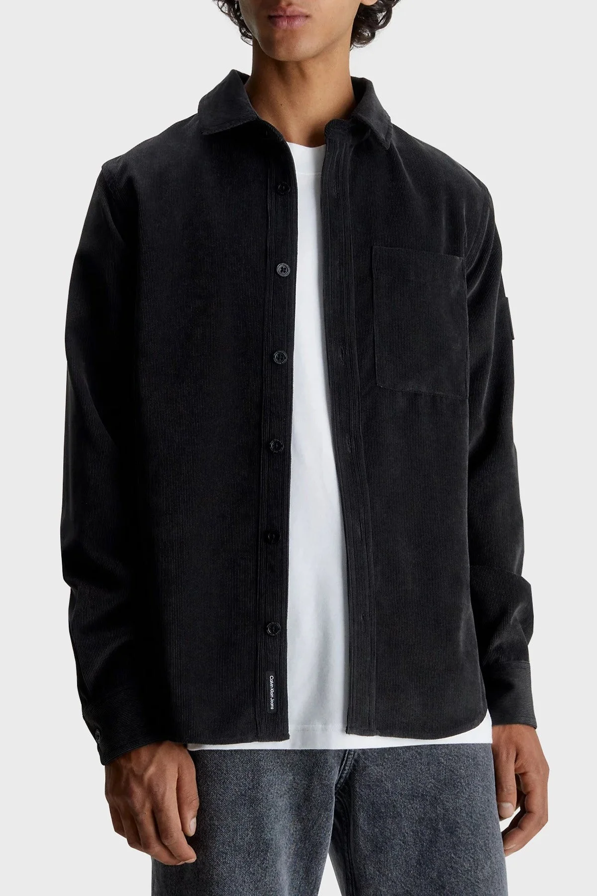 Calvin Klein Regular Fit Yumuşak Kadife J30J324394BEH Erkek Gömlek J30J324394 BEH SİYAH - 1