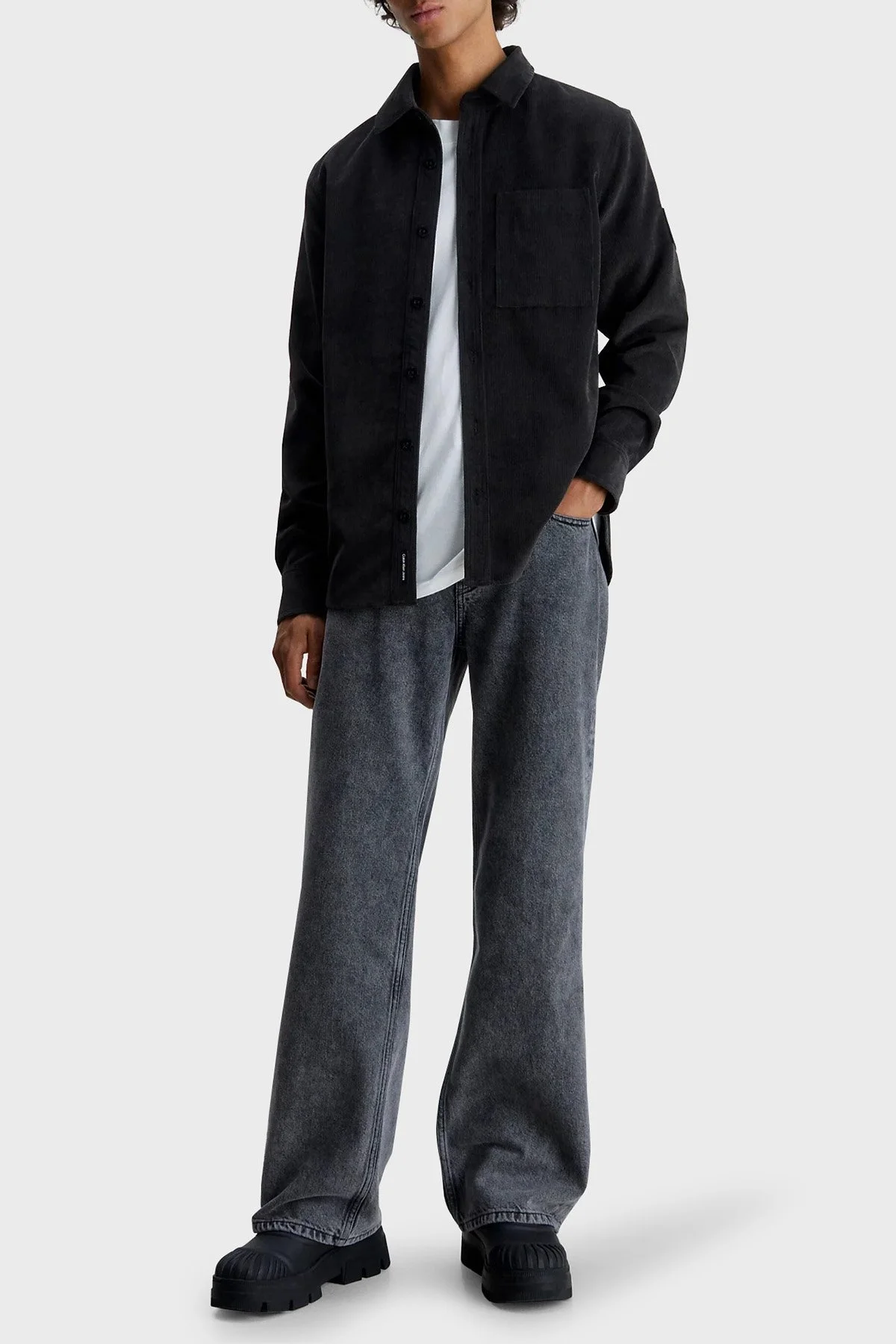 Calvin Klein Regular Fit Yumuşak Kadife J30J324394BEH Erkek Gömlek J30J324394 BEH SİYAH - 3