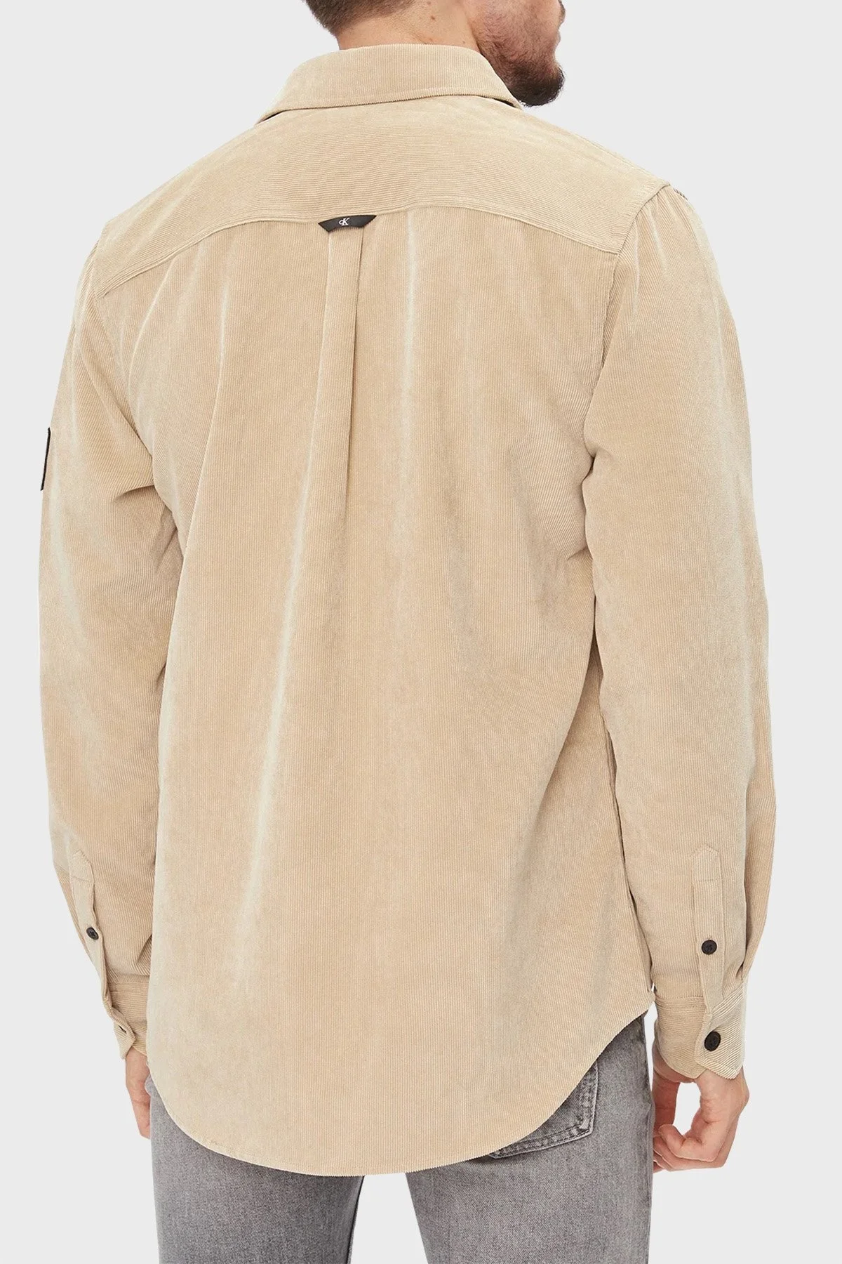 Calvin Klein Regular Fit Yumuşak Kadife J30J324394PF2 Erkek Gömlek J30J324394 PF2 BEJ - 2