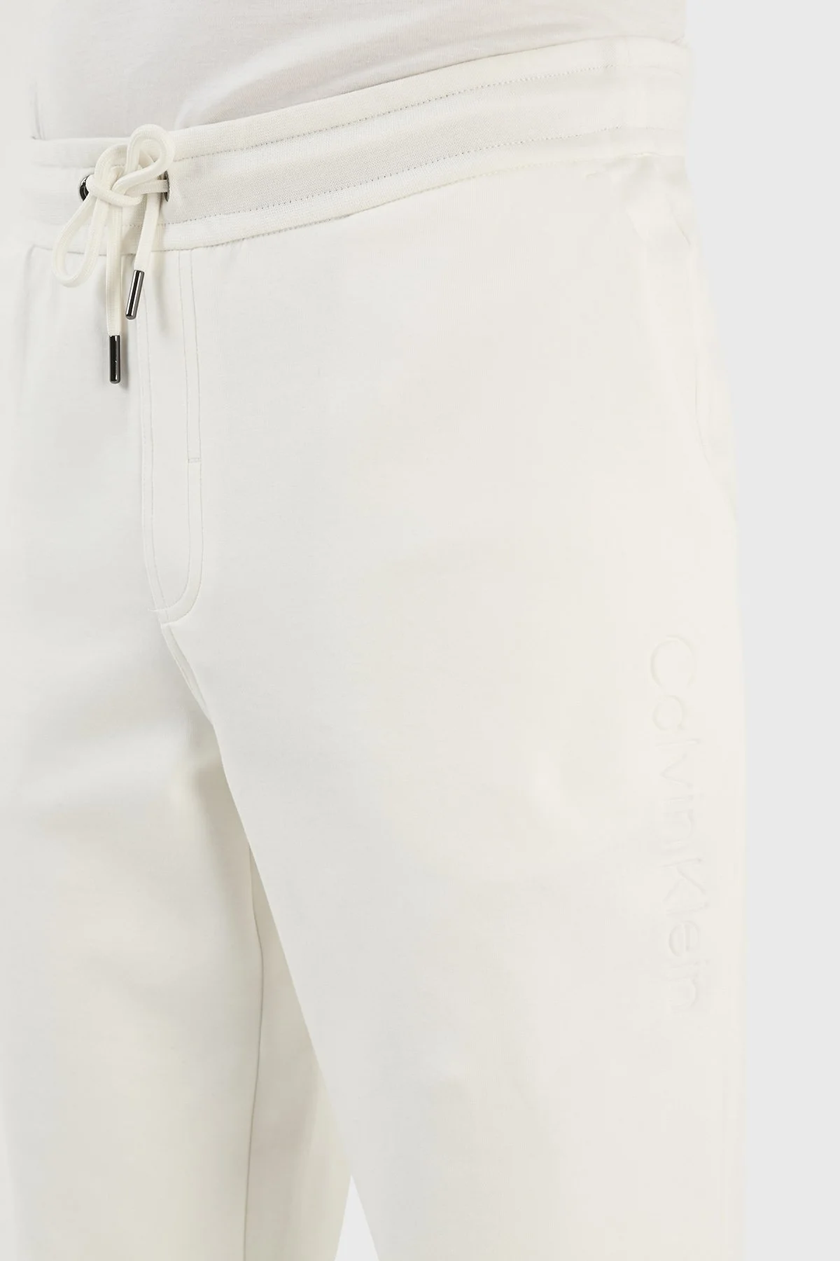 Calvin Klein Relaxed Fit Elastik Bel Bantlı Pamuklu Jogger K10K108047YAH Erkek Pantolon K10K108047 YAH EKRU - 5