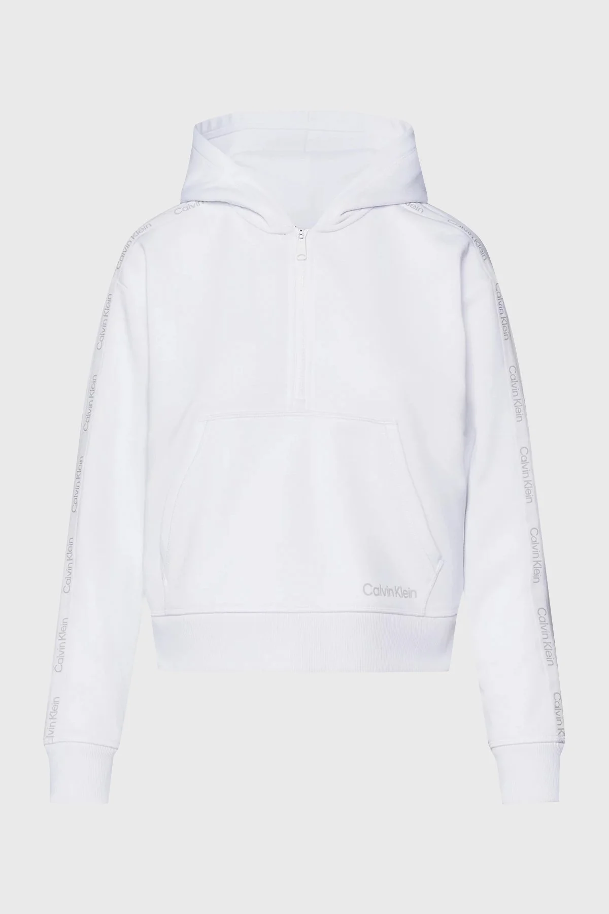 Calvin Klein Relaxed Fit Kapüşonlu Crop 00GWS4W342YAA Bayan Sweat 00GWS4W342 YAA BEYAZ - 5