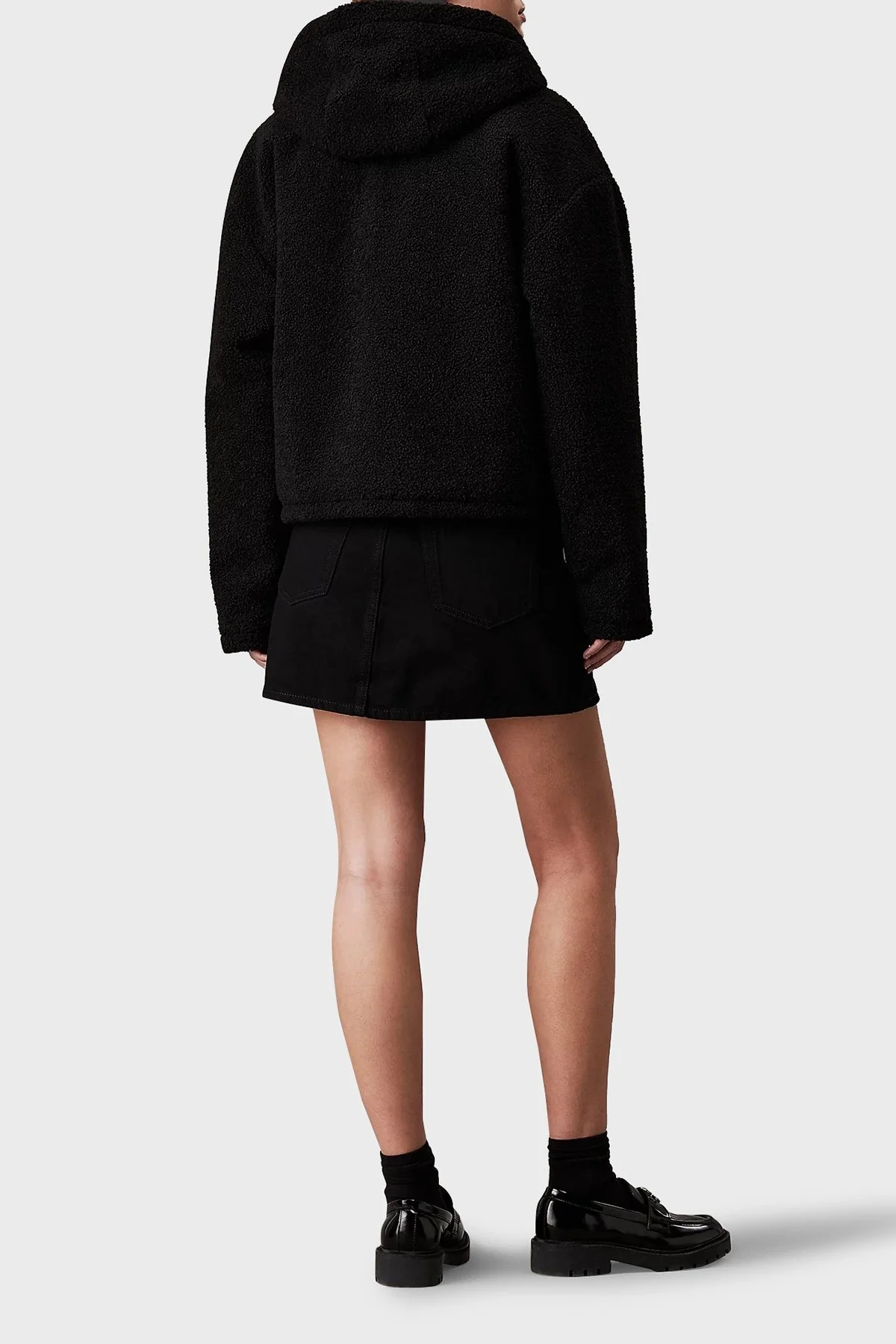 Calvin Klein Relaxed Fit Kapüşonlu Sherpa J20J224130BEH Bayan Ceket J20J224130 BEH SİYAH - 2