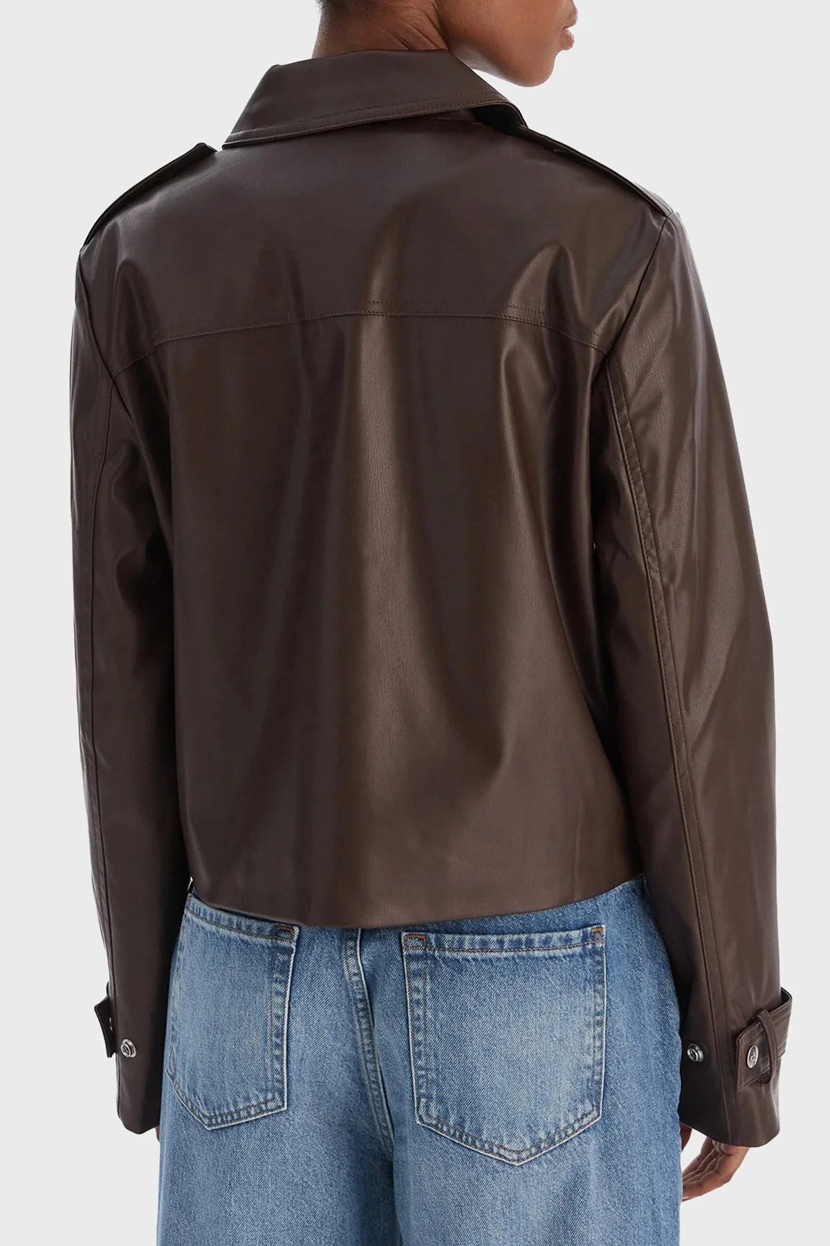 Calvin Klein Relaxed Fit Klasik Yaka Fermuarlı Logolu LV047E501G2IN Bayan Ceket LV047E501G 2IN KAHVE - 3