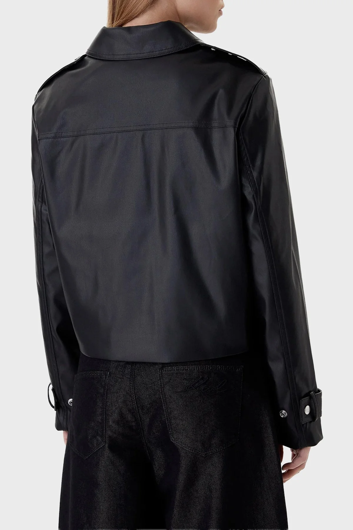 Calvin Klein Relaxed Fit Klasik Yaka Fermuarlı Logolu LV047E501GUB1 Bayan Ceket LV047E501G UB1 SİYAH - 3