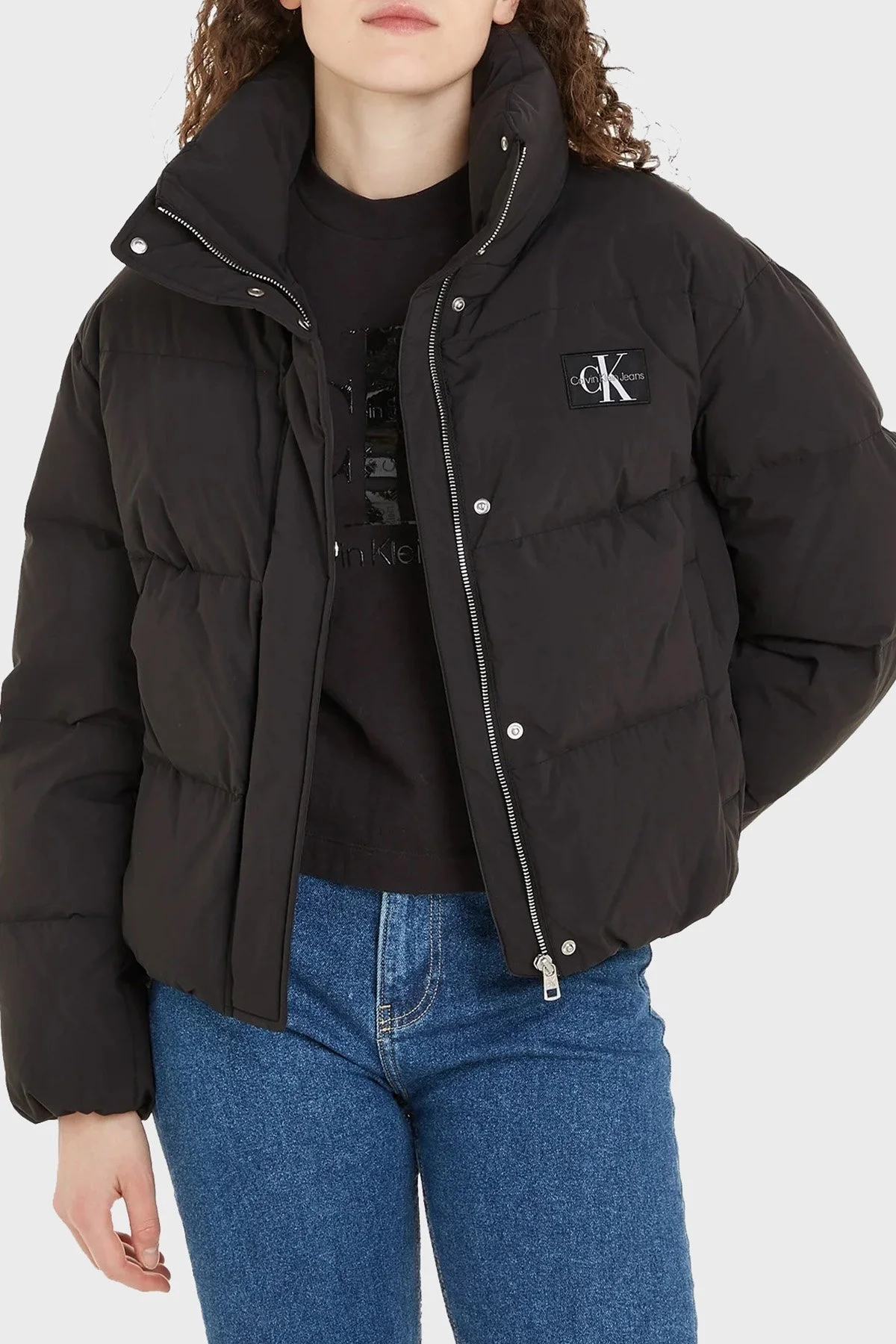 Calvin Klein Relaxed Fit Kuş Tüyü Dolgulu Şişme J20J222235BEH Bayan Mont J20J222235 BEH SİYAH - 1