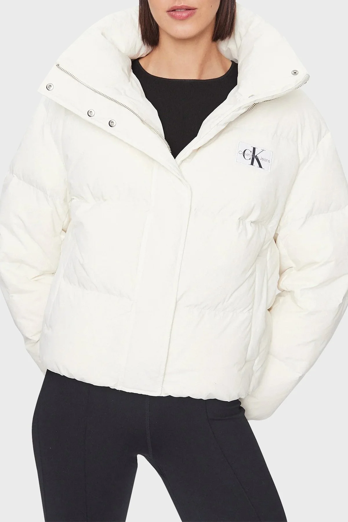 Calvin Klein Relaxed Fit Kuş Tüyü Dolgulu Şişme J20J222235YBI Bayan Mont J20J222235 YBI BEYAZ - 1