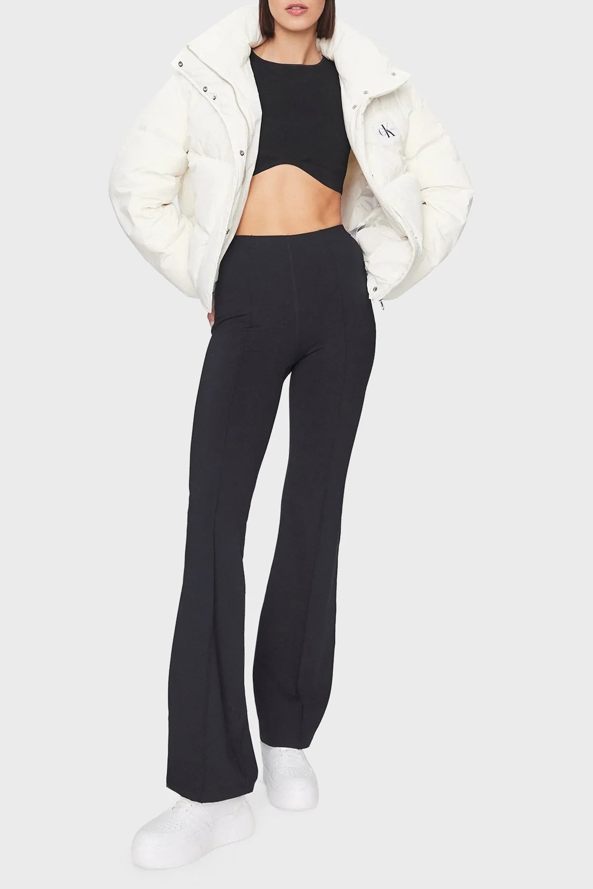 Calvin Klein Relaxed Fit Kuş Tüyü Dolgulu Şişme J20J222235YBI Bayan Mont J20J222235 YBI BEYAZ - 3