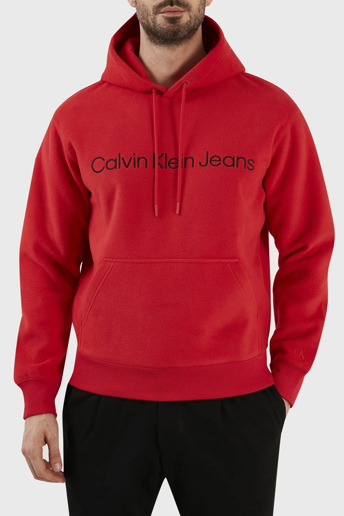 Calvin Klein Relaxed Fit Pamuklu Kapüşonlu J30J322193XL6 Erkek Sweat J30J322193 XL6 KIRMIZI - 1