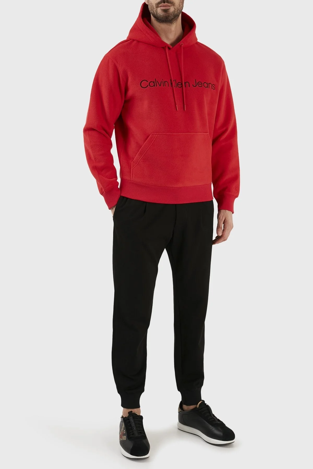 Calvin Klein Relaxed Fit Pamuklu Kapüşonlu J30J322193XL6 Erkek Sweat J30J322193 XL6 KIRMIZI - 3