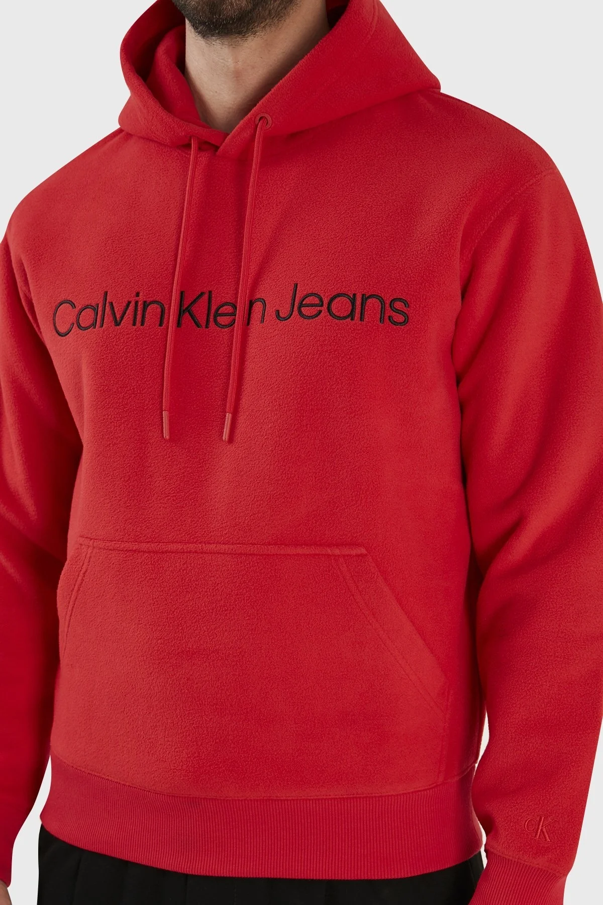 Calvin Klein Relaxed Fit Pamuklu Kapüşonlu J30J322193XL6 Erkek Sweat J30J322193 XL6 KIRMIZI - 4