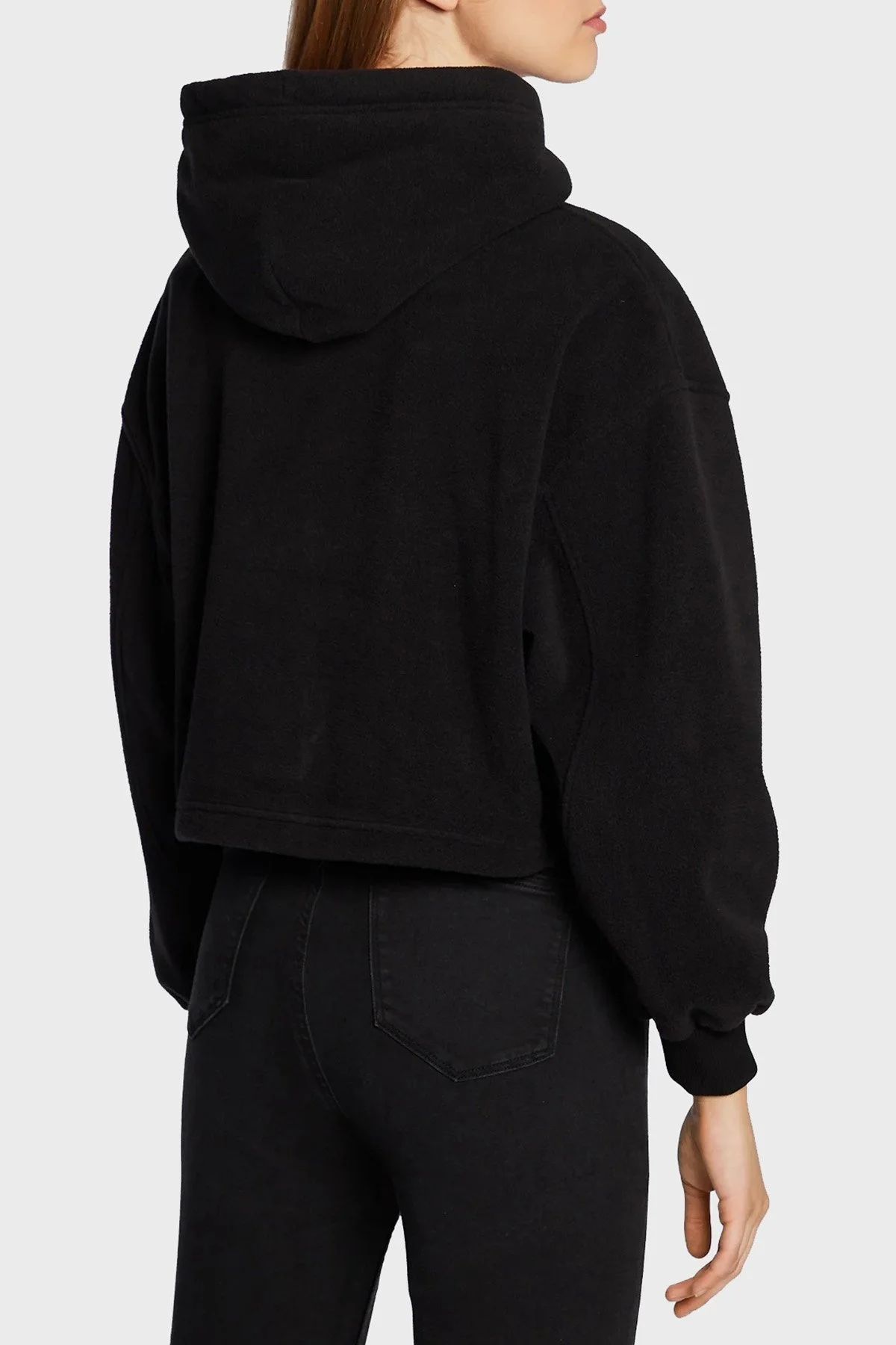 Calvin Klein Relaxed Fit Şardonlu Kapüşonlu Bayan Sweat J20J219762 BEH SİYAH - 3