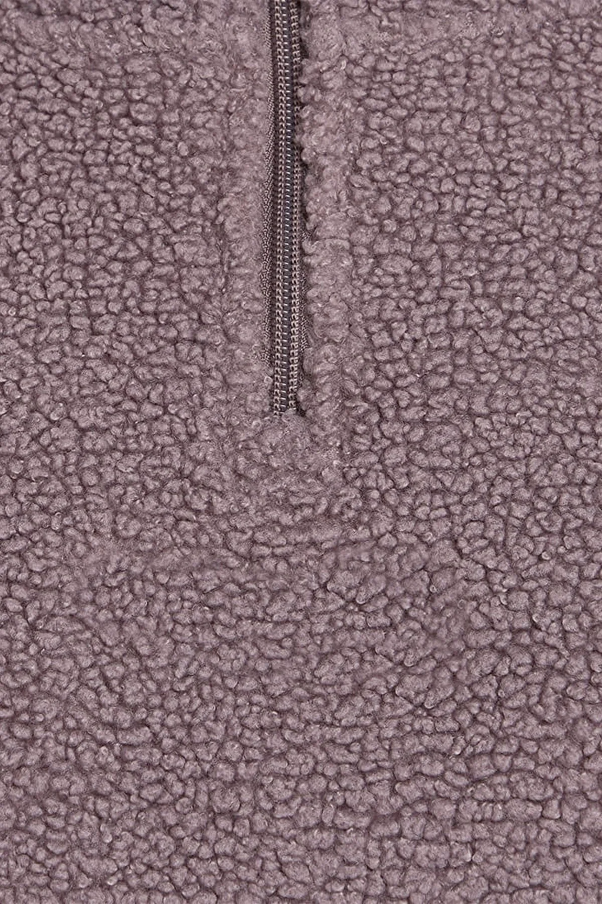 Calvin Klein Relaxed Fit Yarım Fermuarlı Sıfır Yaka Crop Sherpa 00GWF4W307PFK Bayan Ceket 00GWF4W307 PFK MÜRDÜM - 4