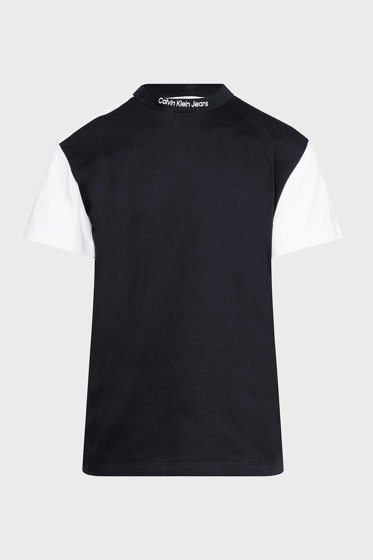 Calvin Klein Renk Bloklu Organik Pamuklu Regular Fit Bisiklet Yaka Erkek T Shirt J30J323154 BEH SİYAH - 5