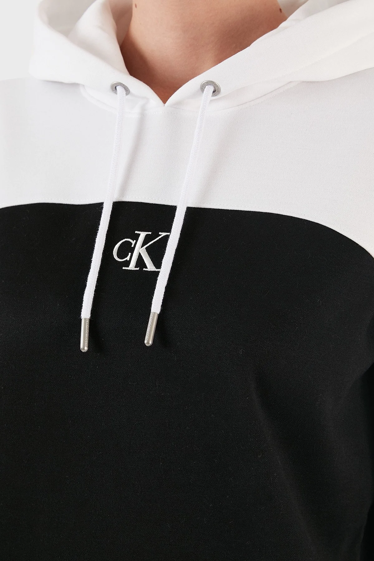 Calvin Klein Renk Bloklu Regular Fit Kapüşonlu J20J221410BEH Bayan Elbise J20J221410 BEH SİYAH - 5