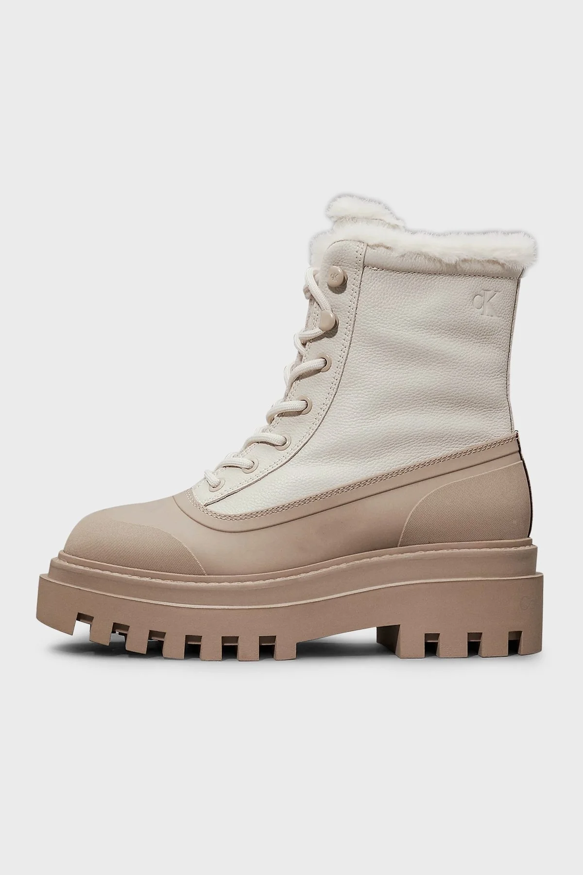 Calvin Klein Renk Bloklu Tırtıklı Platform Taban YW0YW015570HG Bayan Bot YW0YW01557 0HG BEJ - 9