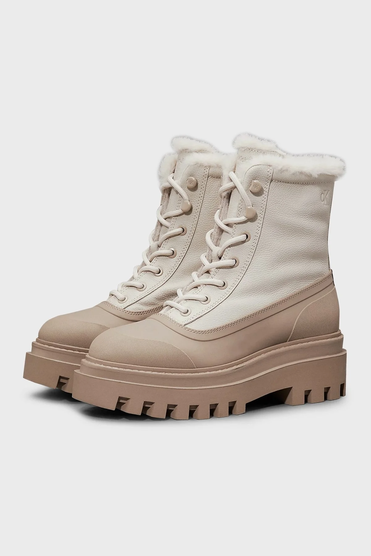 Calvin Klein Renk Bloklu Tırtıklı Platform Taban YW0YW015570HG Bayan Bot YW0YW01557 0HG BEJ - 10