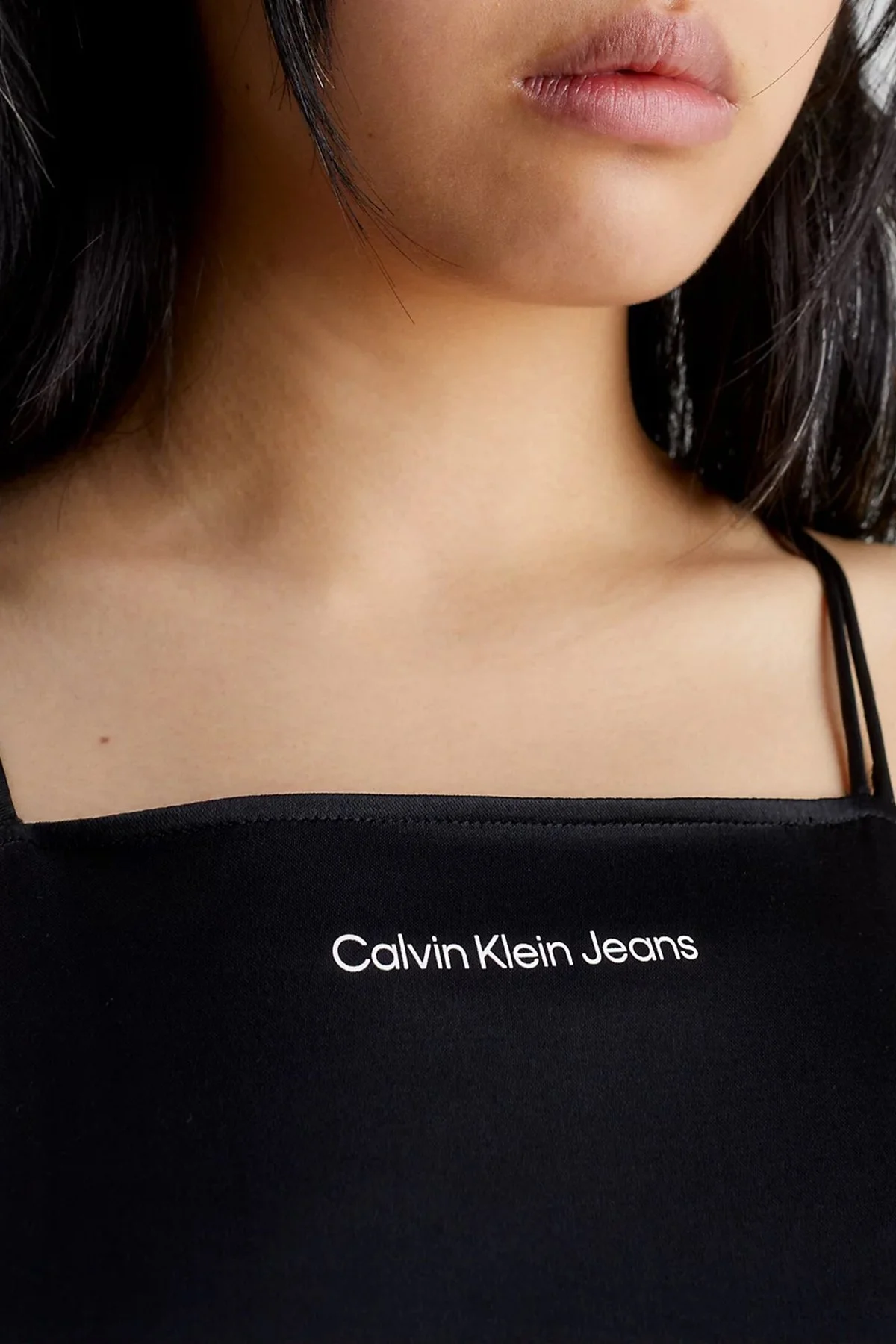 Calvin Klein Saten Fitted Sırtı Açık Yırtmaçlı Uzun J20J220761BEH Bayan Elbise J20J220761 BEH SİYAH - 4