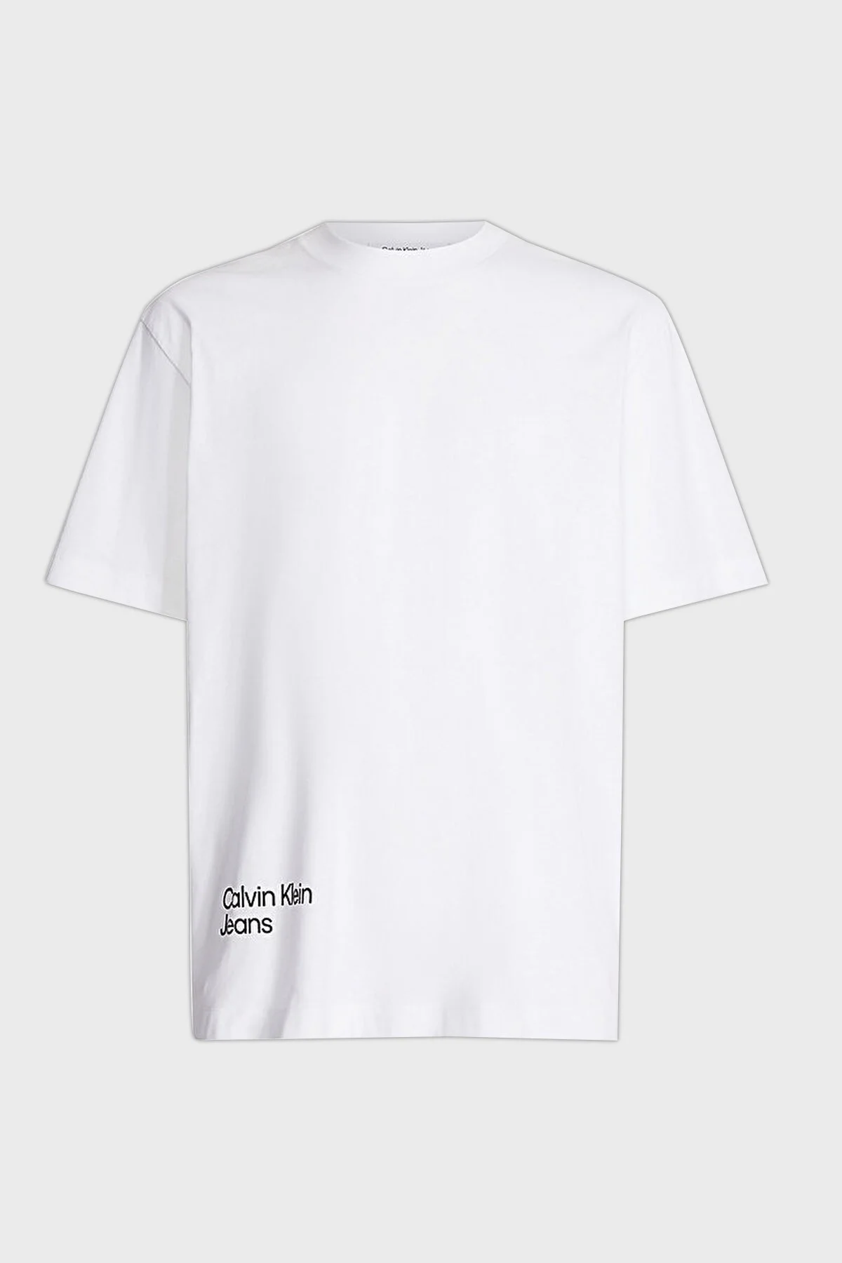 Calvin Klein Sırt Baskılı Bisiklet Yaka Organik Pamuklu Relaxed Fit Erkek T Shirt J30J322881 YAF BEYAZ - 5
