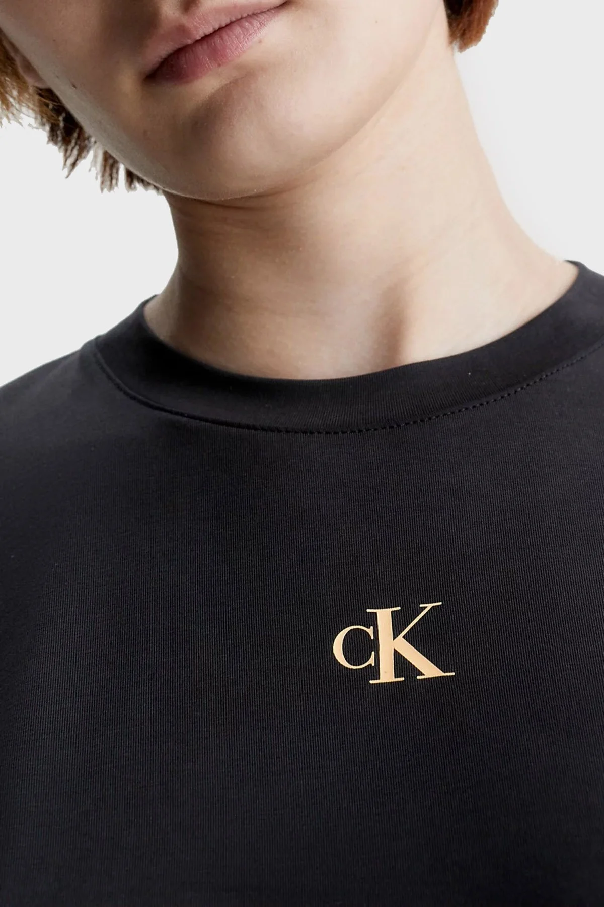 Calvin Klein Sırt Baskılı Bisiklet Yaka Relaxed Fit J20J221733BEH Bayan T Shirt J20J221733 BEH SİYAH - 3