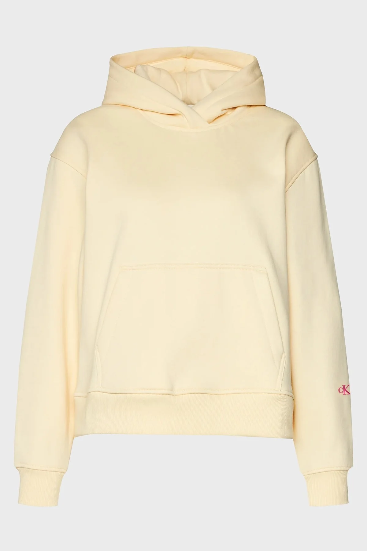 Calvin Klein Sırt Baskılı Kapüşonlu Kanguru Cepli Regular Fit J20J222895ZCY Bayan Sweat J20J222895 ZCY BEJ - 6