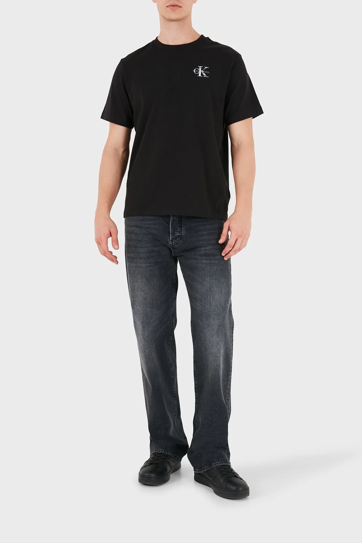 Calvin Klein Sırt Detaylı Pamuklu Bisiklet Yak Erkek T Shirt LV04RH846G UB1 Siyah - 2