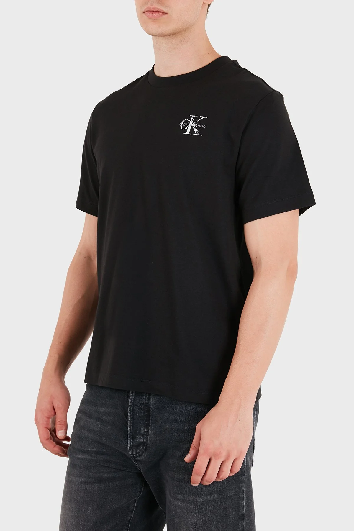 Calvin Klein Sırt Detaylı Pamuklu Bisiklet Yak Erkek T Shirt LV04RH846G UB1 Siyah - 5