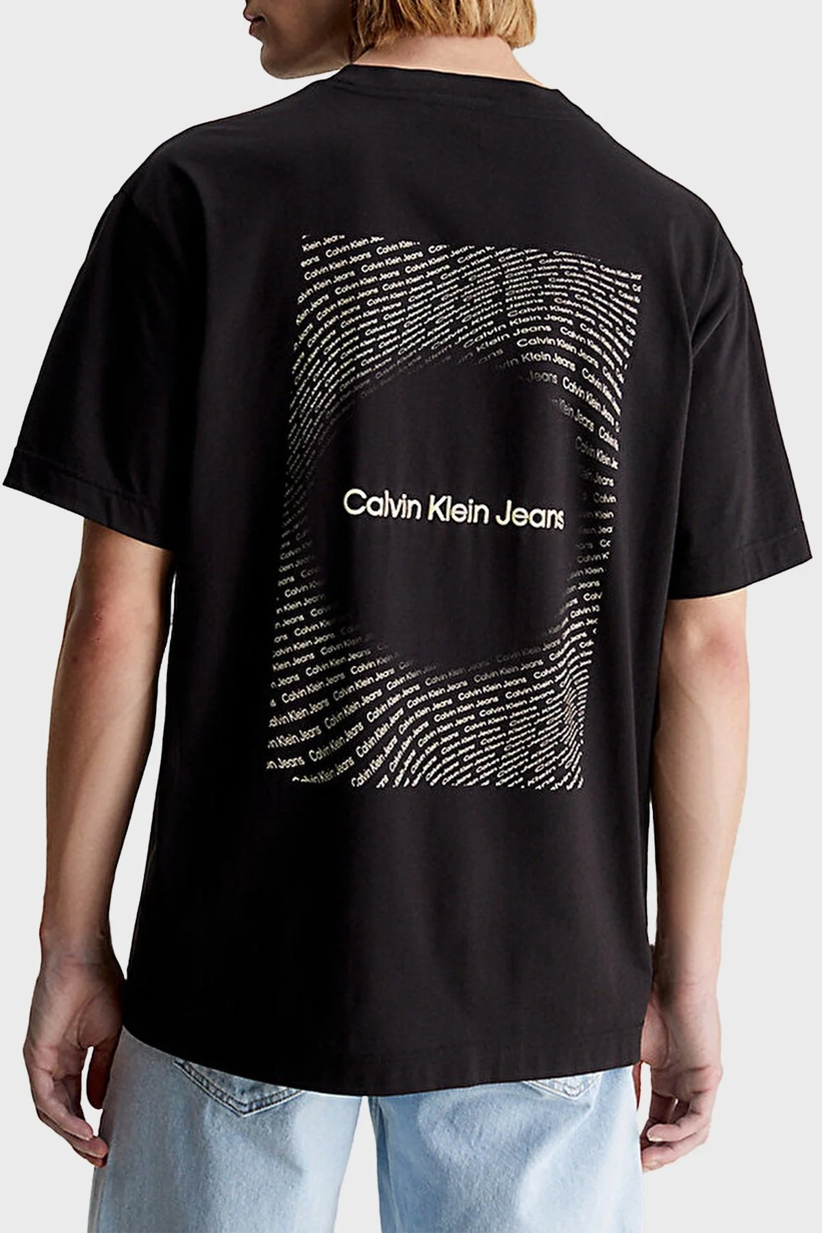 Calvin Klein Sırtı Baskılı Bisiklet Yaka Relaxed Fit Pamuklu Jarse J30J325492BEH Erkek T Shirt J30J325492 BEH SİYAH - 1