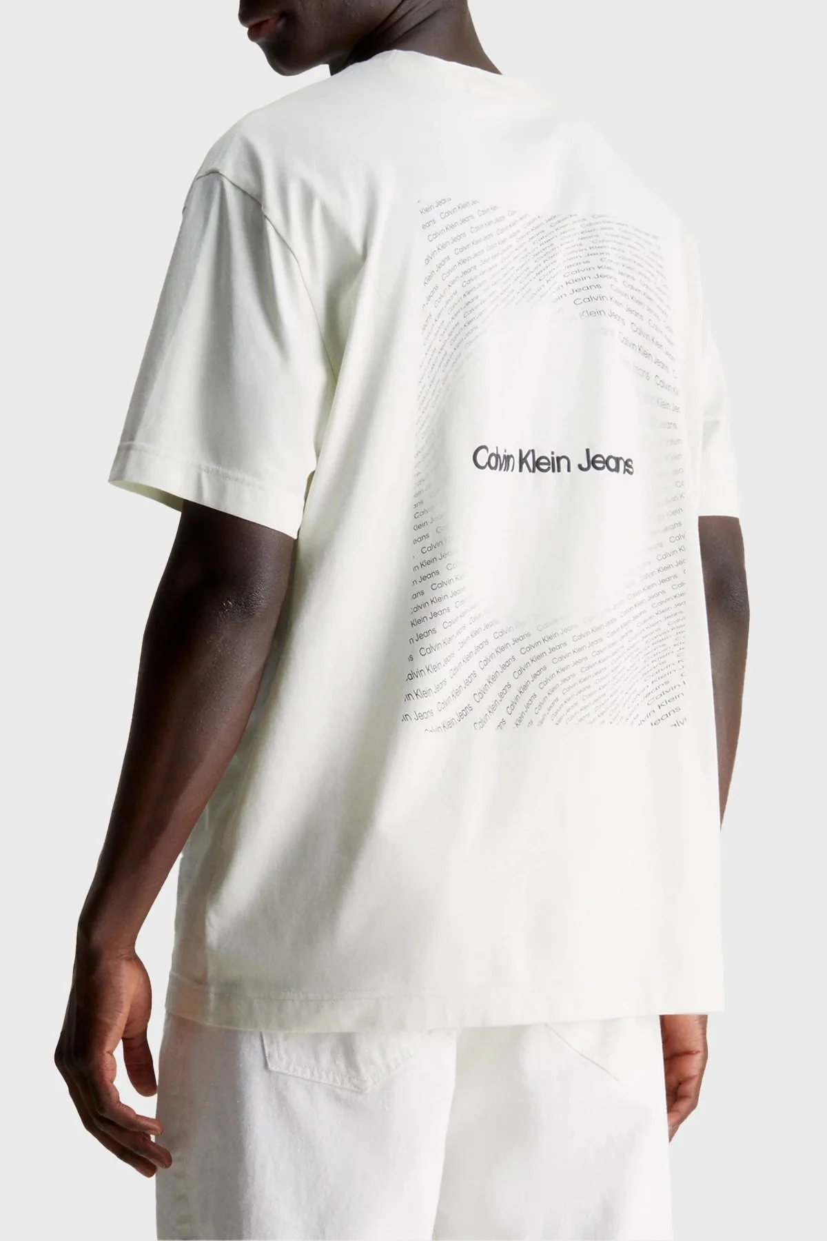 Calvin Klein Sırtı Baskılı Bisiklet Yaka Relaxed Fit Pamuklu Jarse J30J325492CGA Erkek T Shirt J30J325492 CGA TAŞ - 2