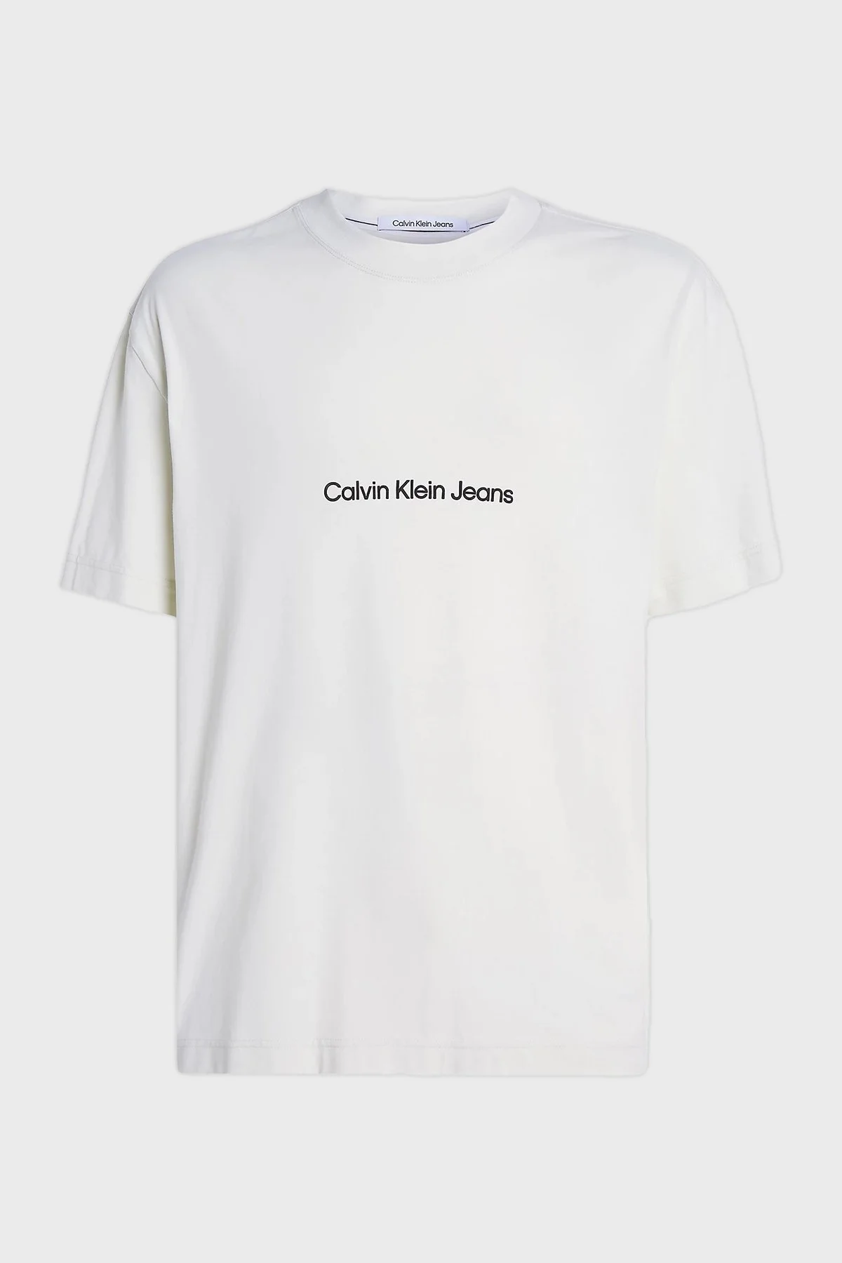 Calvin Klein Sırtı Baskılı Bisiklet Yaka Relaxed Fit Pamuklu Jarse J30J325492CGA Erkek T Shirt J30J325492 CGA TAŞ - 5