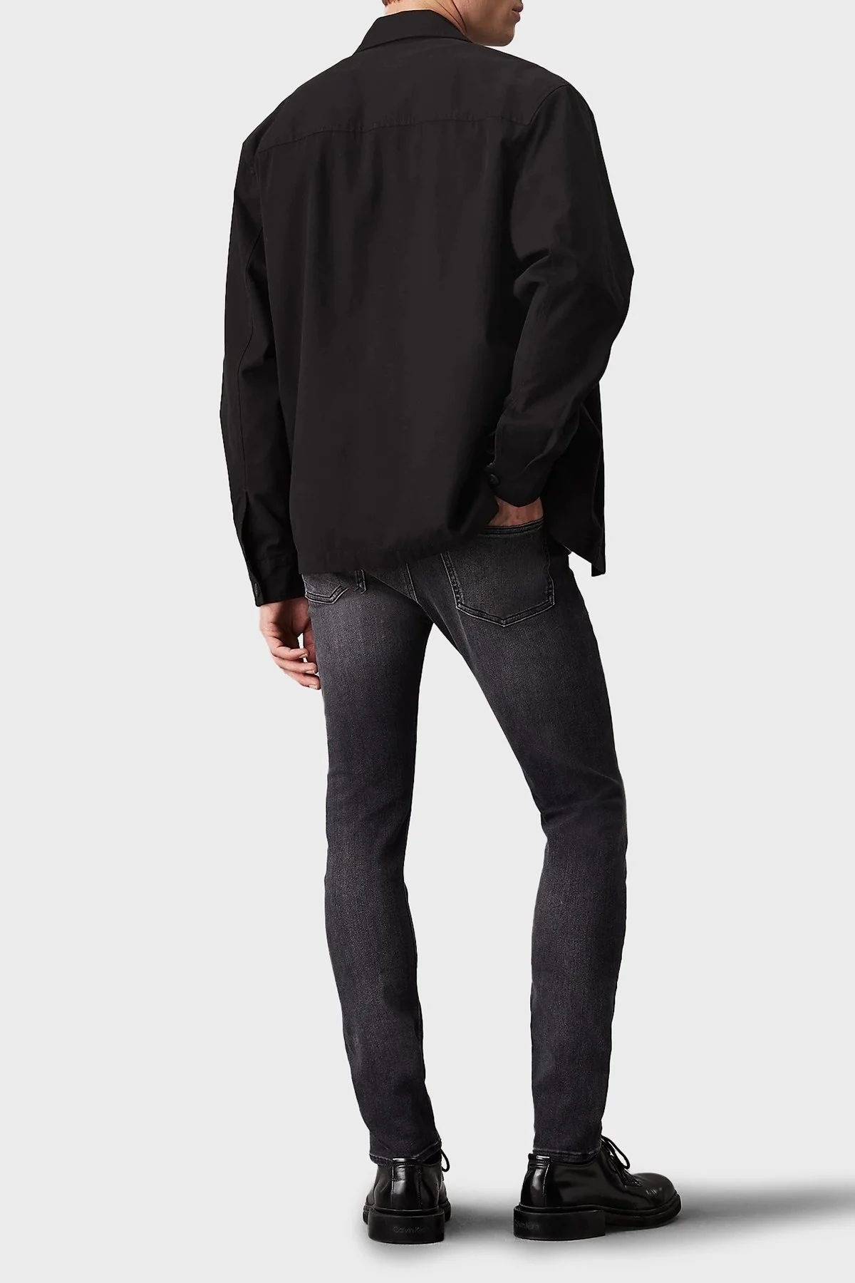 Calvin Klein Skinny Fit Normal Bel Dar Paça Jeans J30J3265281BY Erkek Kot Pantolon J30J326528 1BY SİYAH - 7