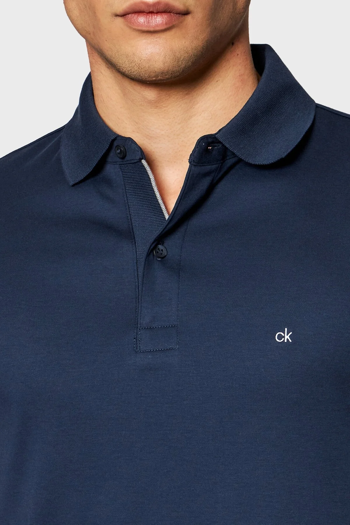 Calvin Klein Slim Fit % 100 Pamuk Düğmeli T Shirt Erkek Polo K10K107090 DW4 LACİVERT - 3