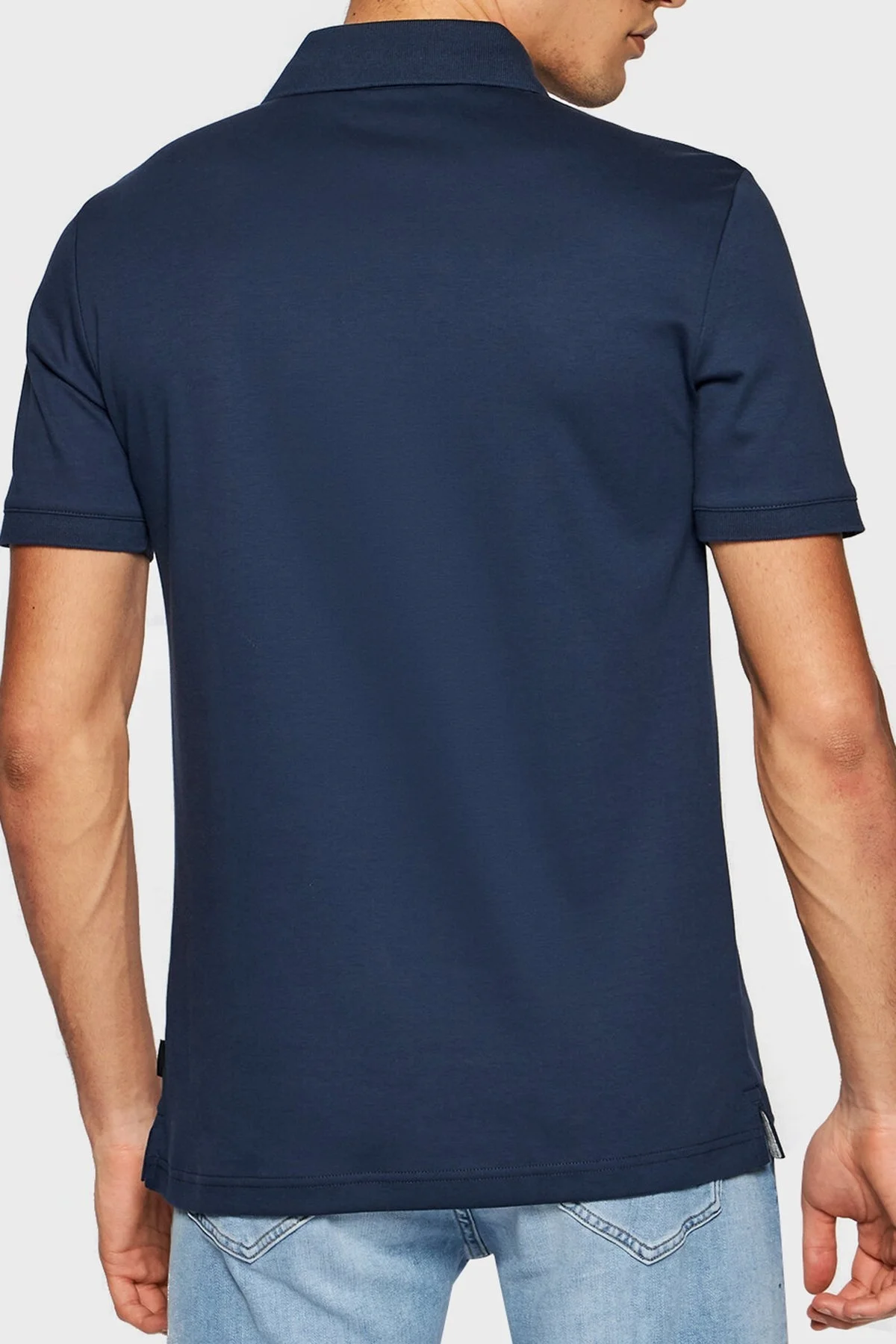 Calvin Klein Slim Fit % 100 Pamuk Düğmeli T Shirt Erkek Polo K10K107090 DW4 LACİVERT - 4