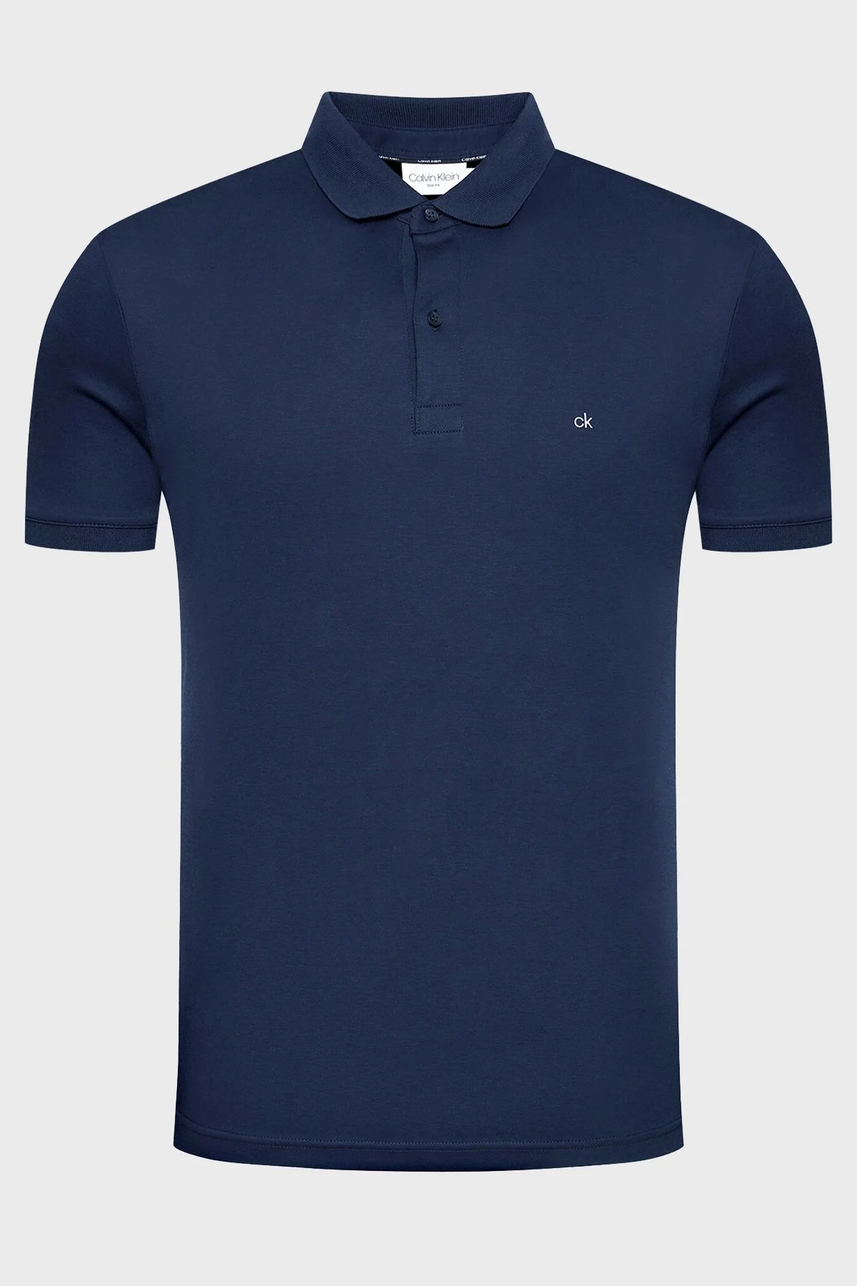 Calvin Klein Slim Fit % 100 Pamuk Düğmeli T Shirt Erkek Polo K10K107090 DW4 LACİVERT - 5
