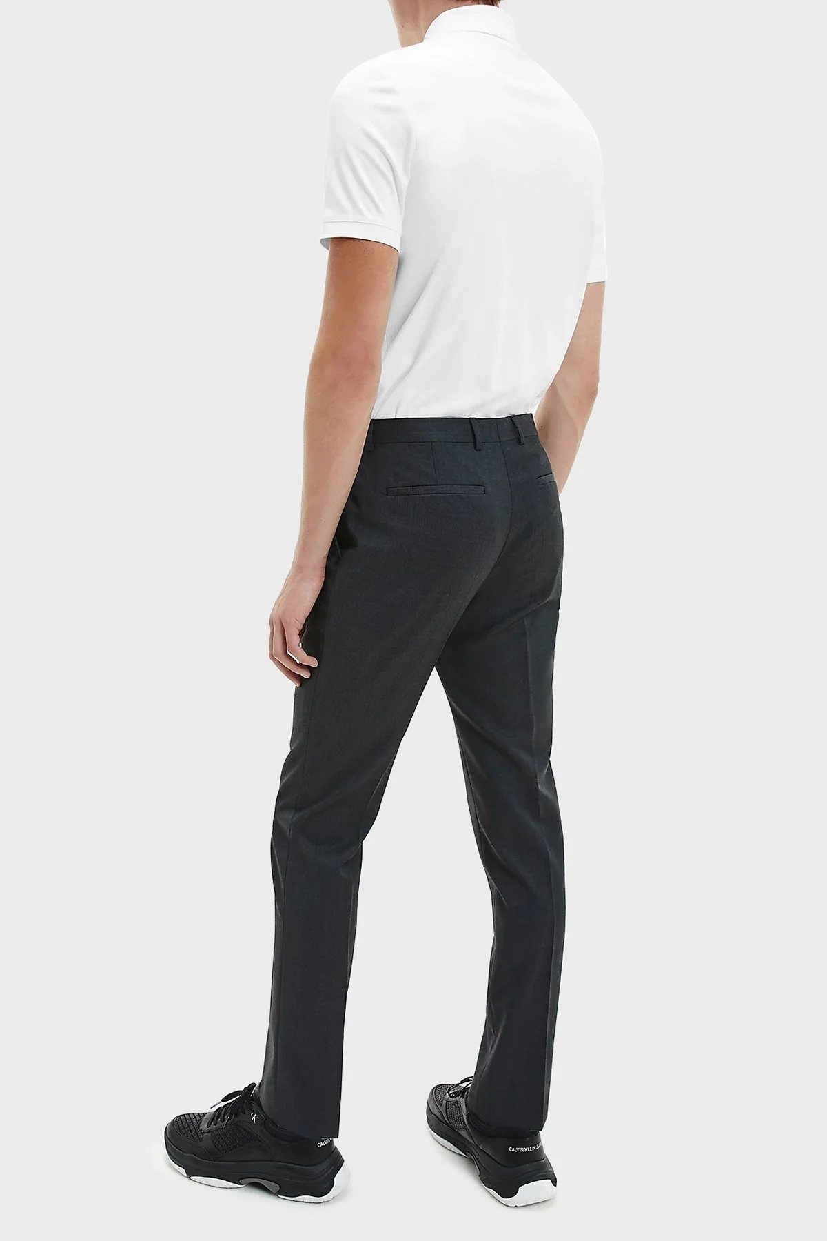 Calvin Klein Slim Fit % 100 Pamuk Düğmeli T Shirt Erkek Polo K10K107090 YAF BEYAZ - 4