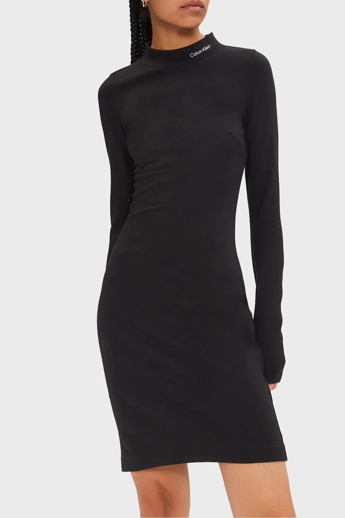 Calvin Klein Slim Fit Balıkçı Yaka Mini J20J225395BEH Bayan Elbise J20J225395 BEH SİYAH - 1