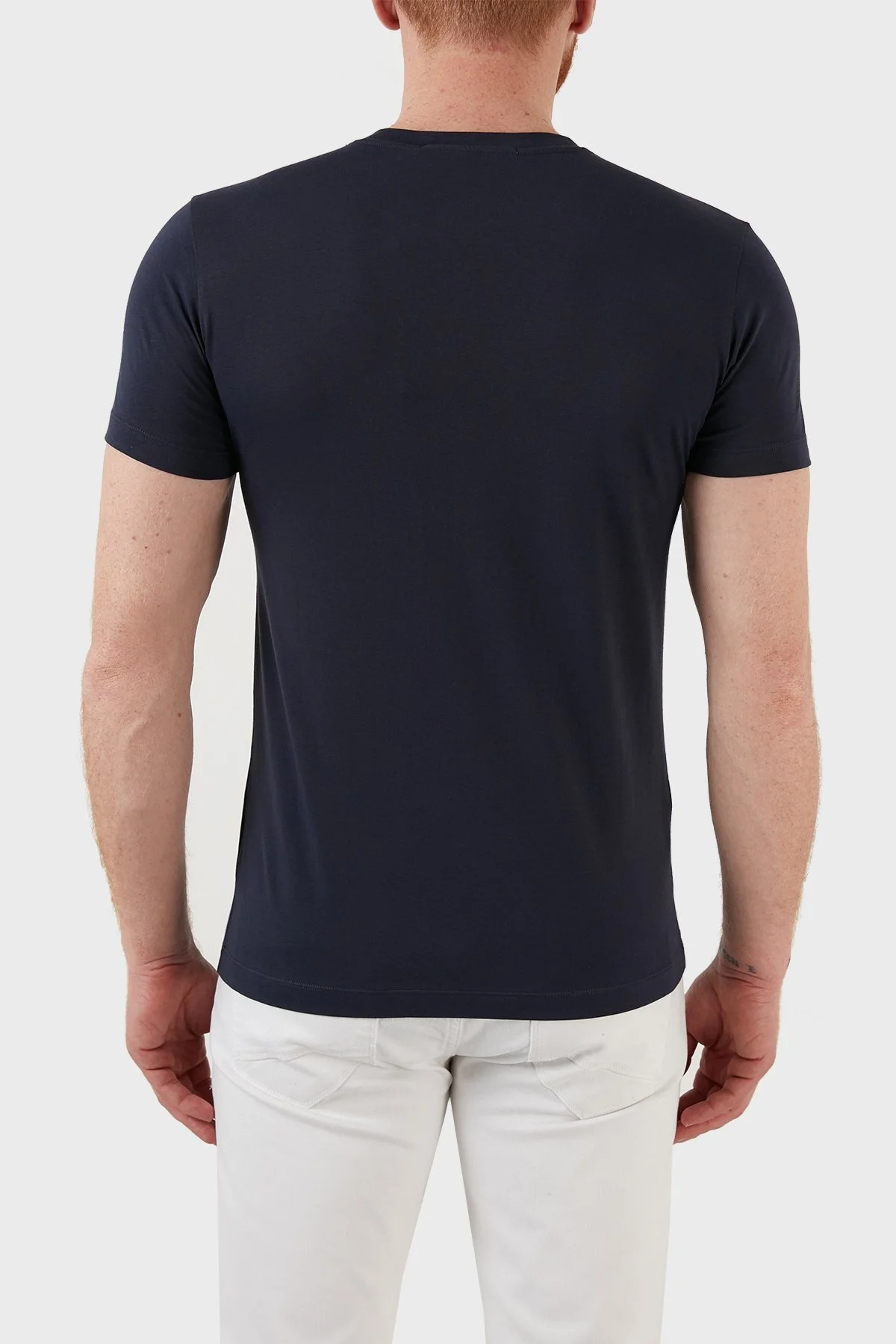 Calvin Klein Slim Fit Bisiklet Yaka % 100 Pamuk Erkek T Shirt J30J320935 CHW LACİVERT - 5