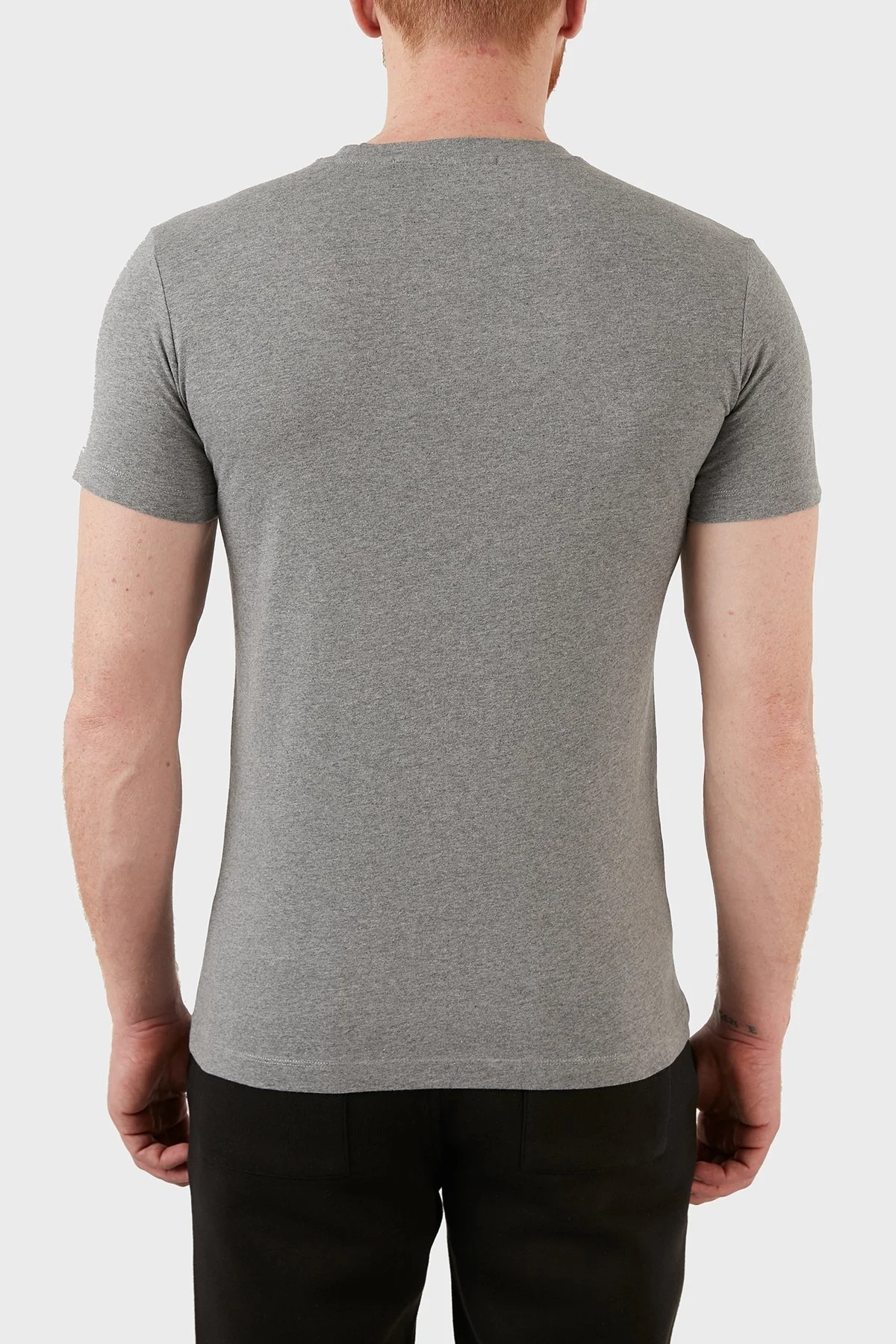 Calvin Klein Slim Fit Bisiklet Yaka % 100 Pamuk Erkek T Shirt J30J320935 P2D GRİ - 5