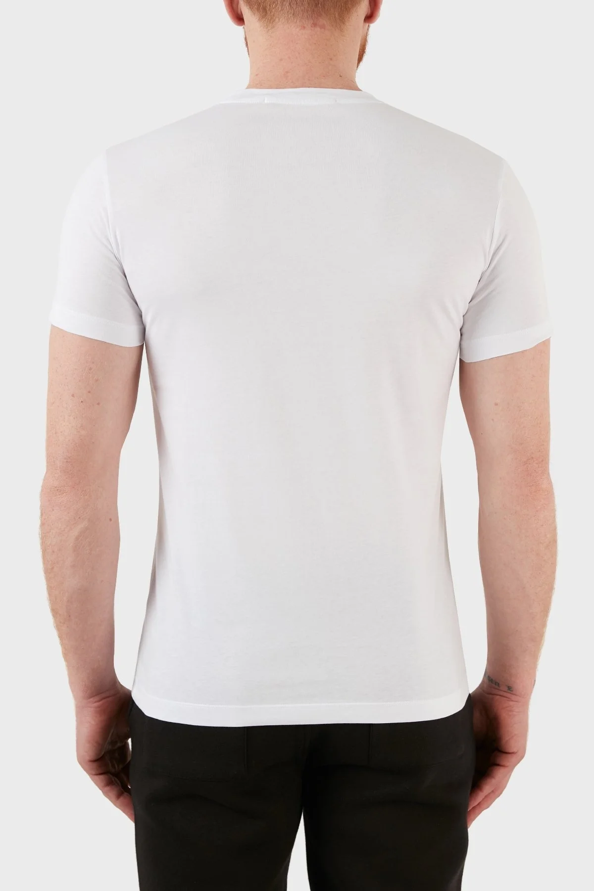 Calvin Klein Slim Fit Bisiklet Yaka % 100 Pamuk Erkek T Shirt J30J320935 YAF BEYAZ - 10