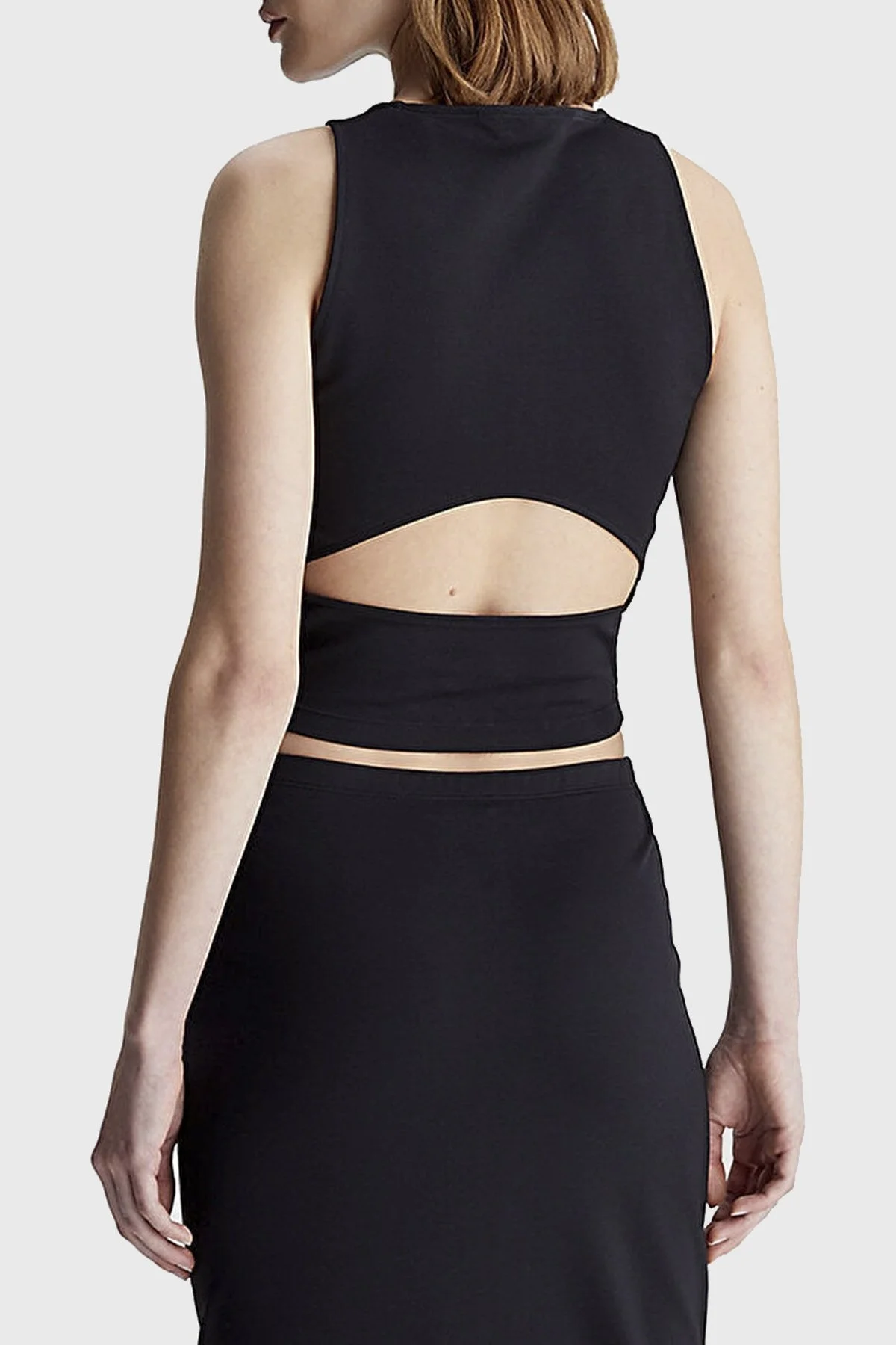 Calvin Klein Slim Fit Cut Out Kolsuz J20J223107BEH Bayan Top J20J223107 BEH SİYAH - 2