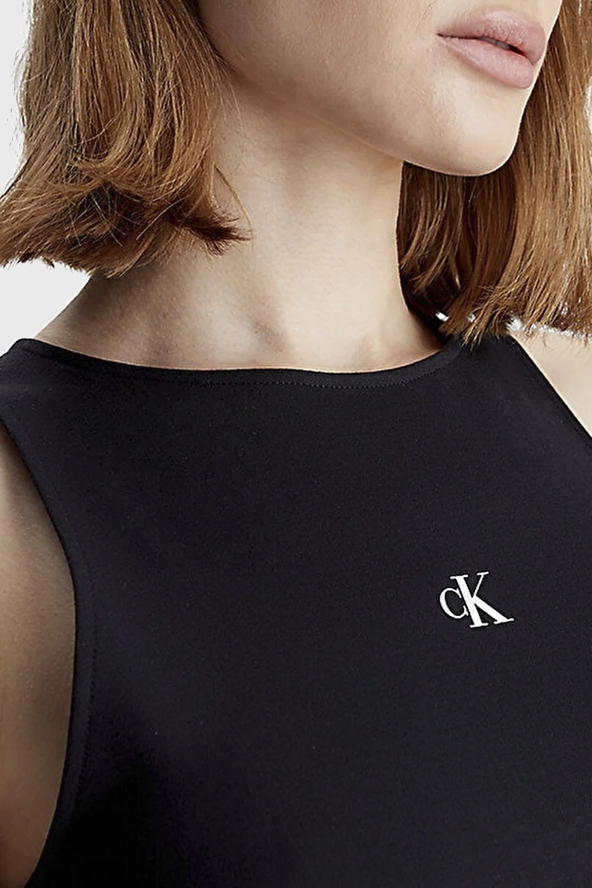 Calvin Klein Slim Fit Cut Out Kolsuz J20J223107BEH Bayan Top J20J223107 BEH SİYAH - 4