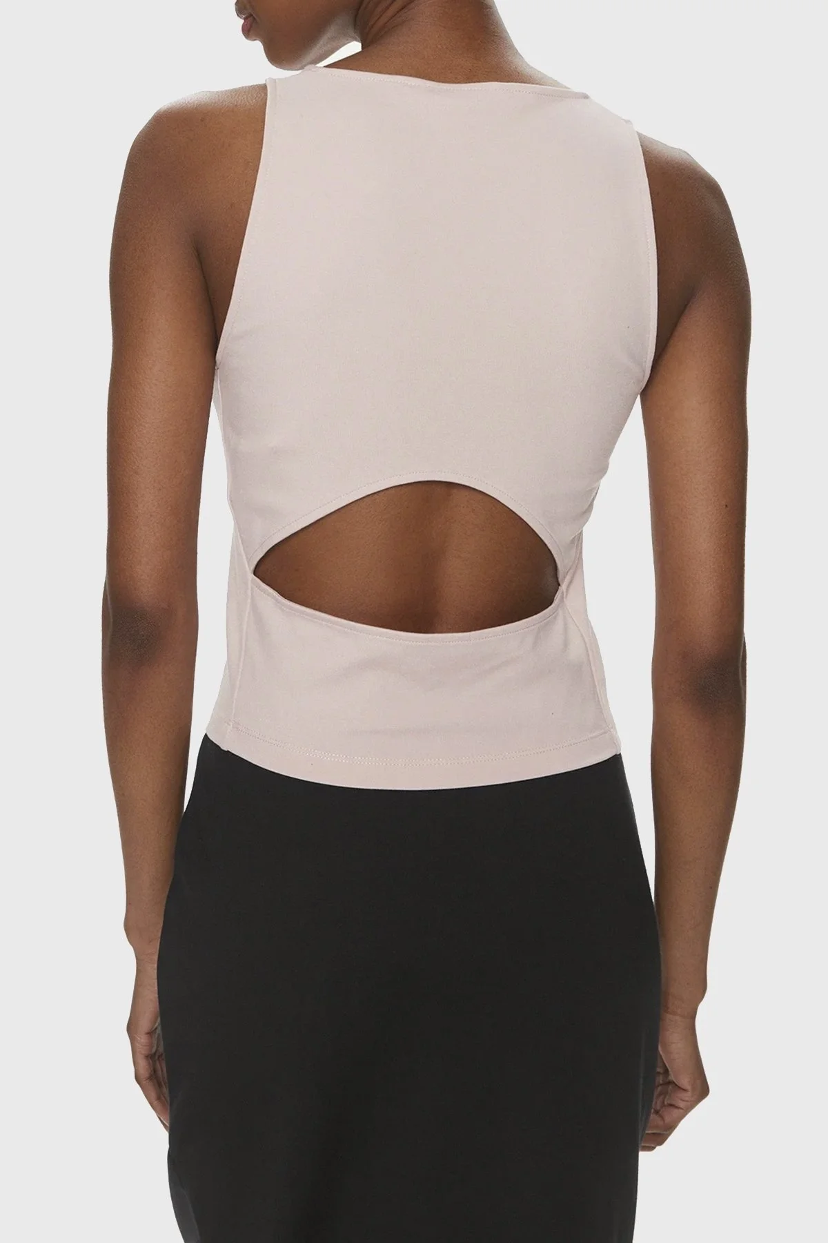 Calvin Klein Slim Fit Cut Out Kolsuz J20J223107TF6 Bayan Top J20J223107 TF6 PUDRA - 2